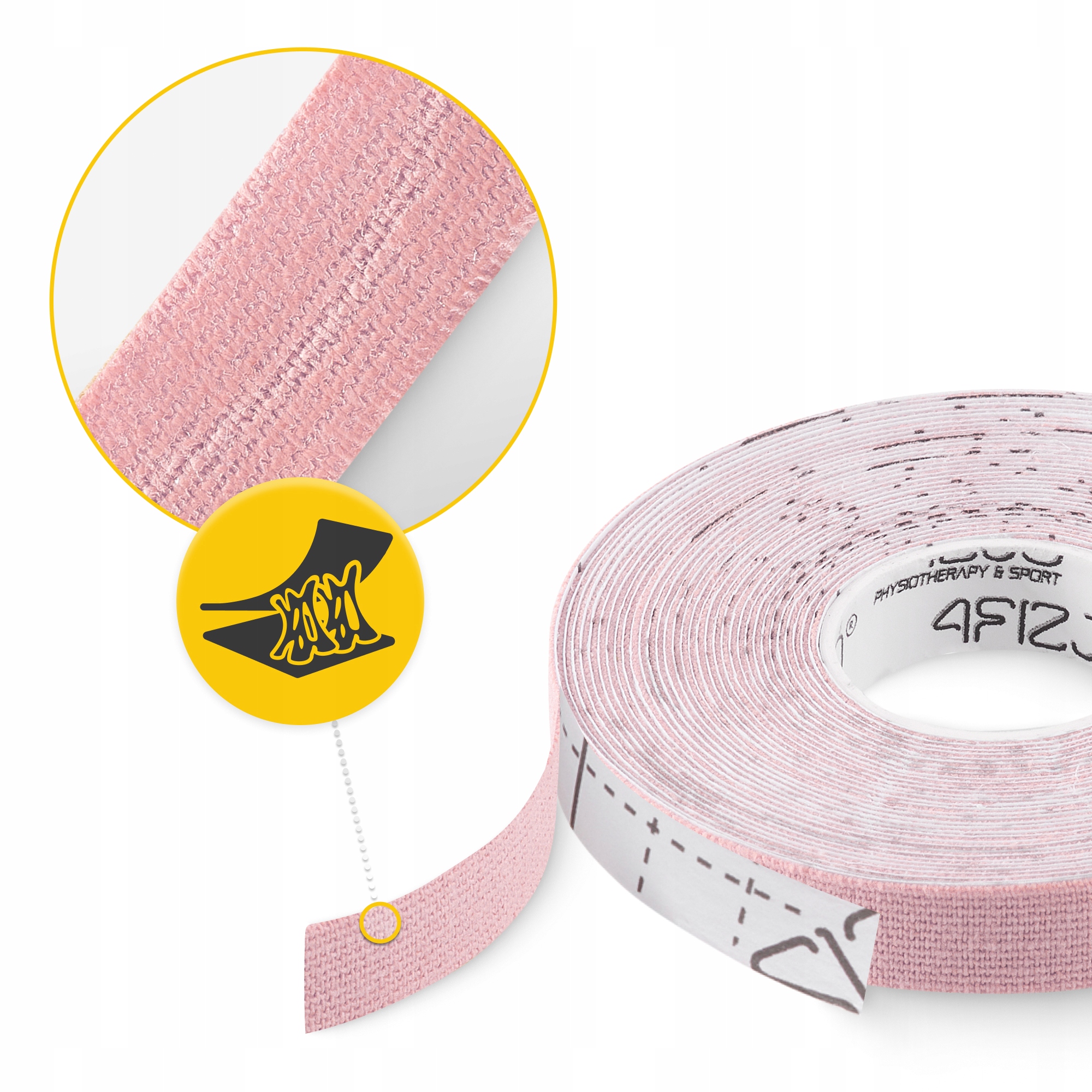 Стрічка кінезіологічна (кінезіо тейп) 4FIZJO 1 см x 5 м Light Pink (P-5905973400794) — мініатюра 7