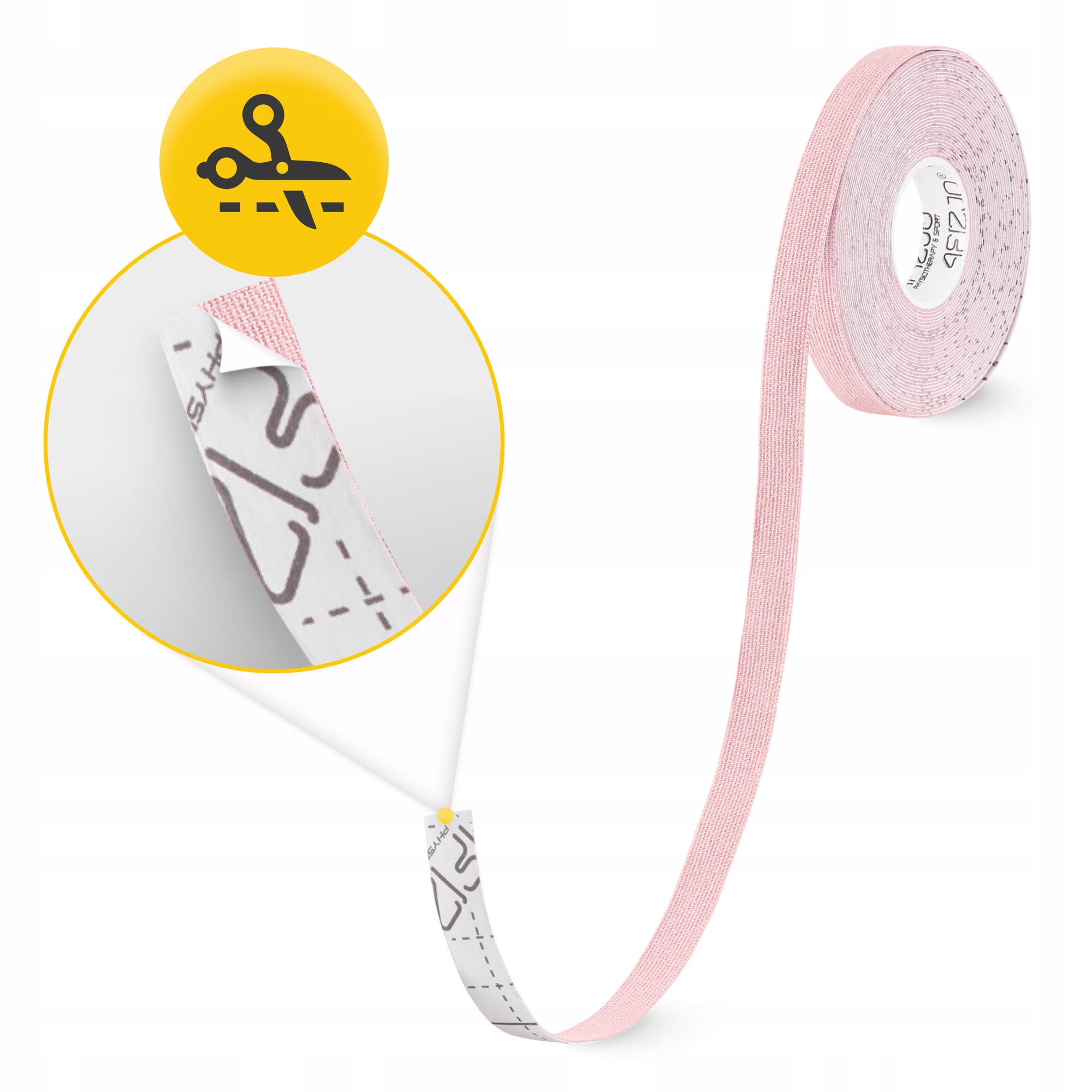 Стрічка кінезіологічна (кінезіо тейп) 4FIZJO 1 см x 5 м Light Pink (P-5905973400794) — фото 5