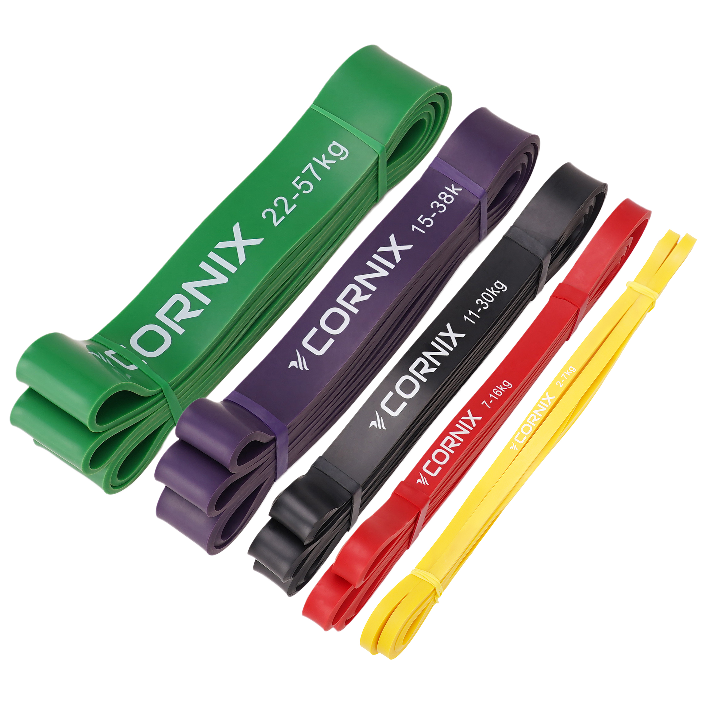 Еспандер-петля Cornix Power Band 2-57 кг (резина для фітнесу та спорту) набір 5 шт XR-0086 — фото 1