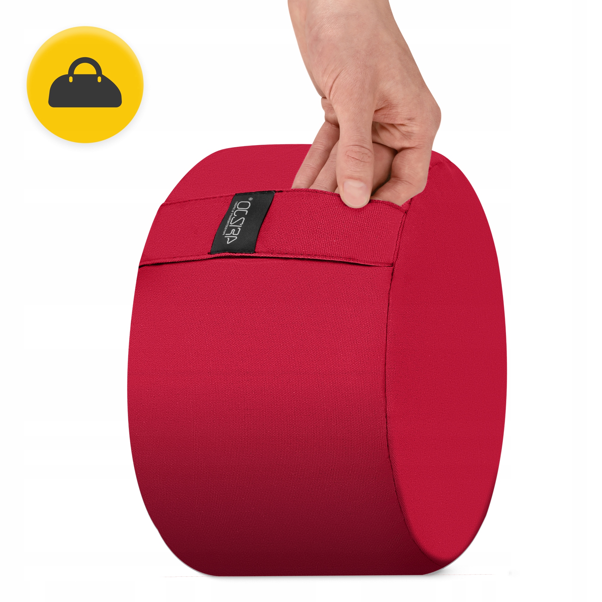 Подушка для йоги та медитації 4FIZJO Zafu кругла 32 x 20 см Red (P-5907739315526) — мініатюра 6