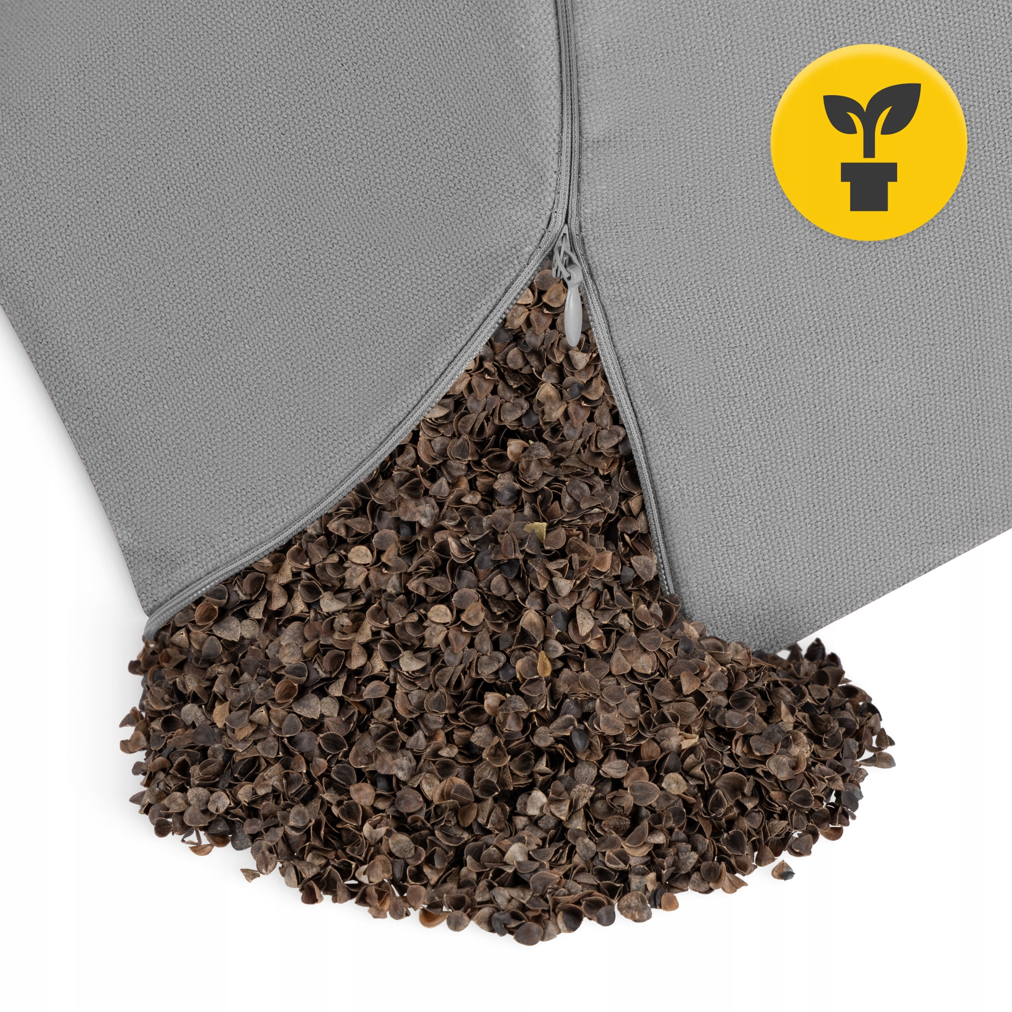 Подушка для йоги та медитації 4FIZJO Zafu напівкругла 40 x 30 x 12 см Grey (P-5907739315502) — фото 2