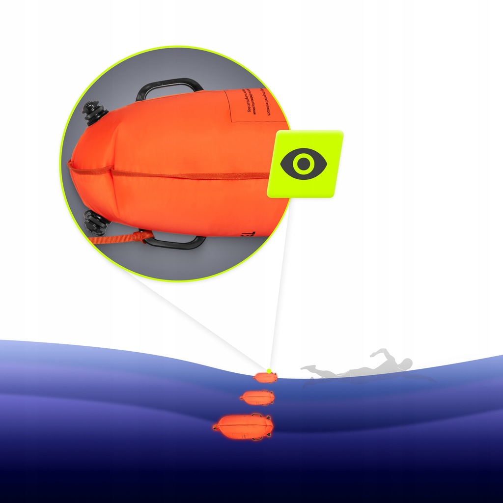 Буй для плавання TSUNAMI надувний 2 в 1 Orange (P-5907739312716) — мініатюра 10