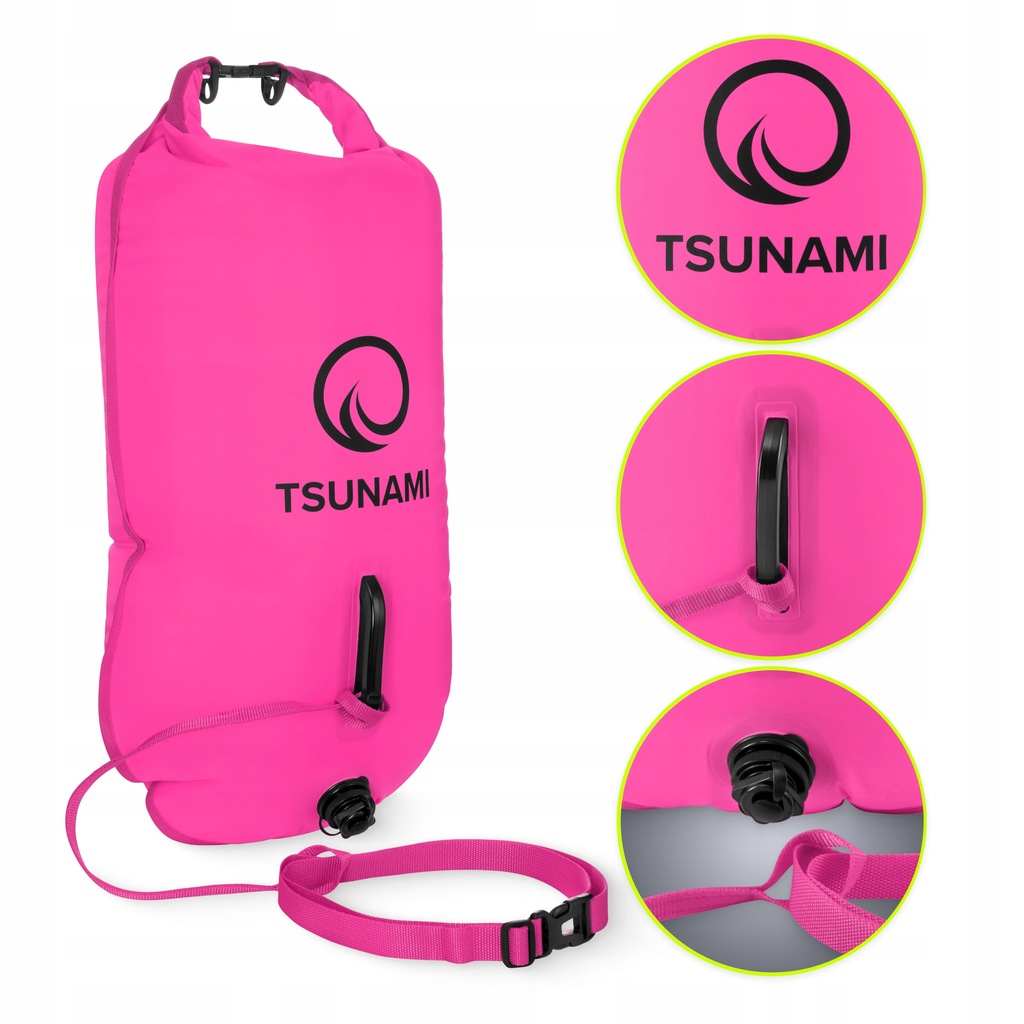 Буй для плавання TSUNAMI надувний 2 в 1 Pink (P-5907739314031) — мініатюра 9