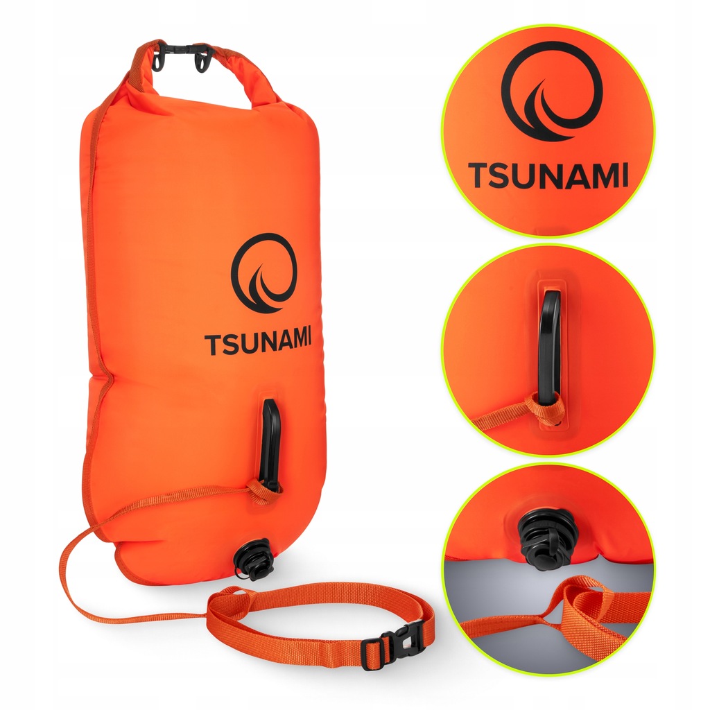 Буй для плавання TSUNAMI надувний 2 в 1 Orange (P-5907739312716) — мініатюра 4
