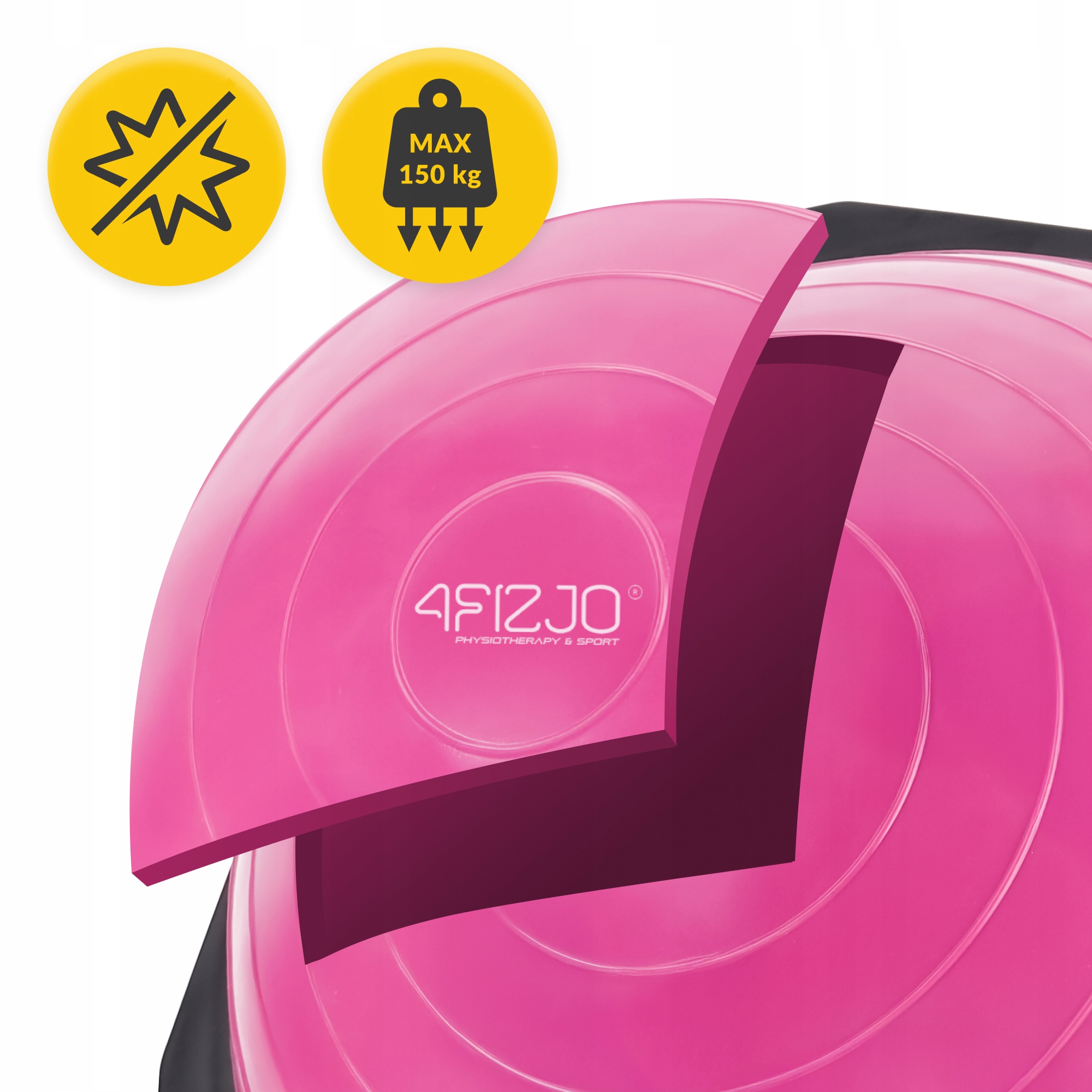 Балансувальна платформа 4FIZJO Bosu Ball 60 см Pink (P-5905973402453) — фото 3