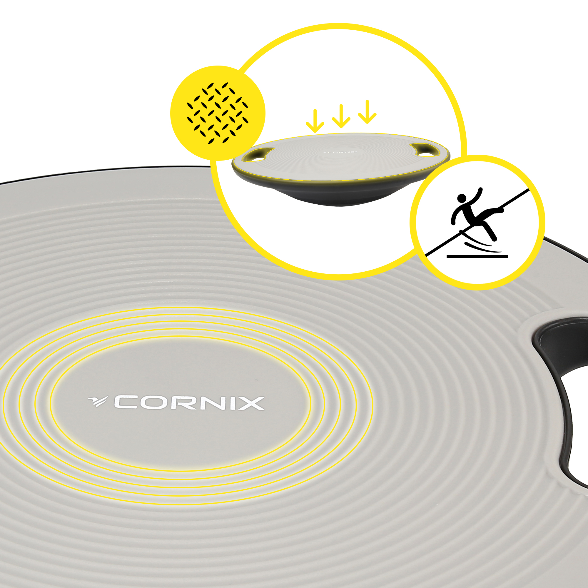 Балансувальна платформа Cornix кругла, пластикова XR-0443 Grey/Black — фото 4