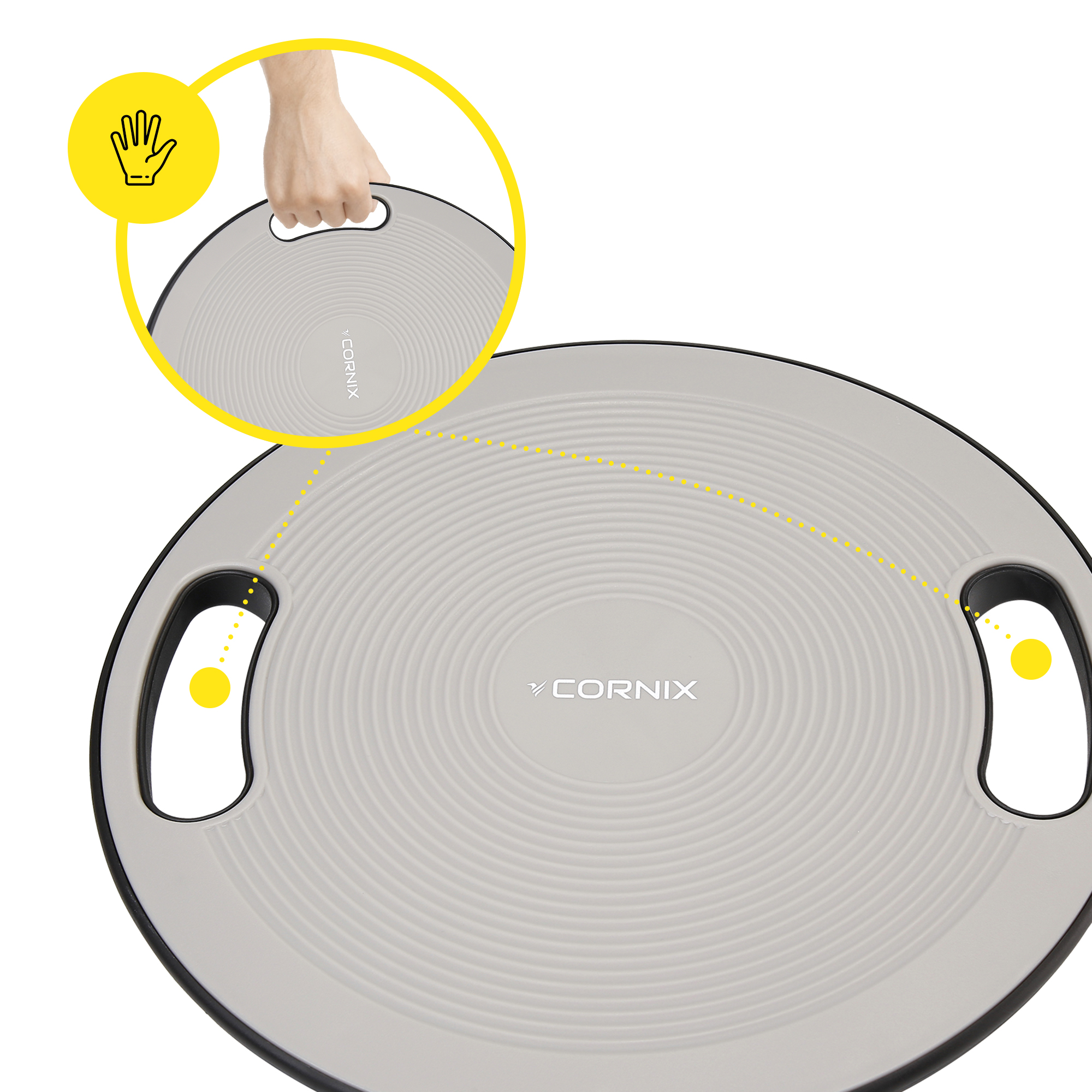 Балансувальна платформа Cornix кругла, пластикова XR-0443 Grey/Black — фото 5