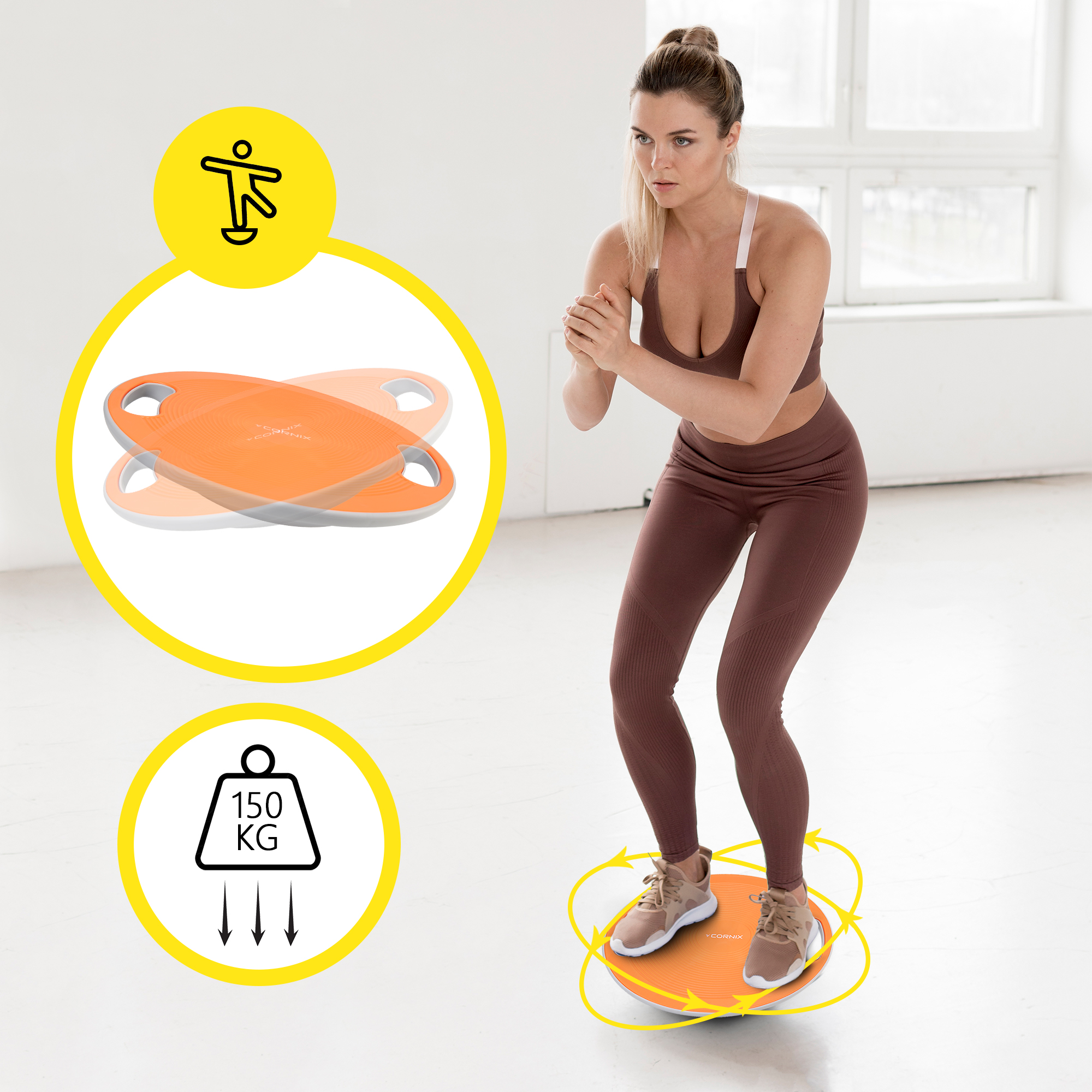 Балансувальна платформа Cornix кругла, пластикова XR-0444 Orange/Grey — фото 5