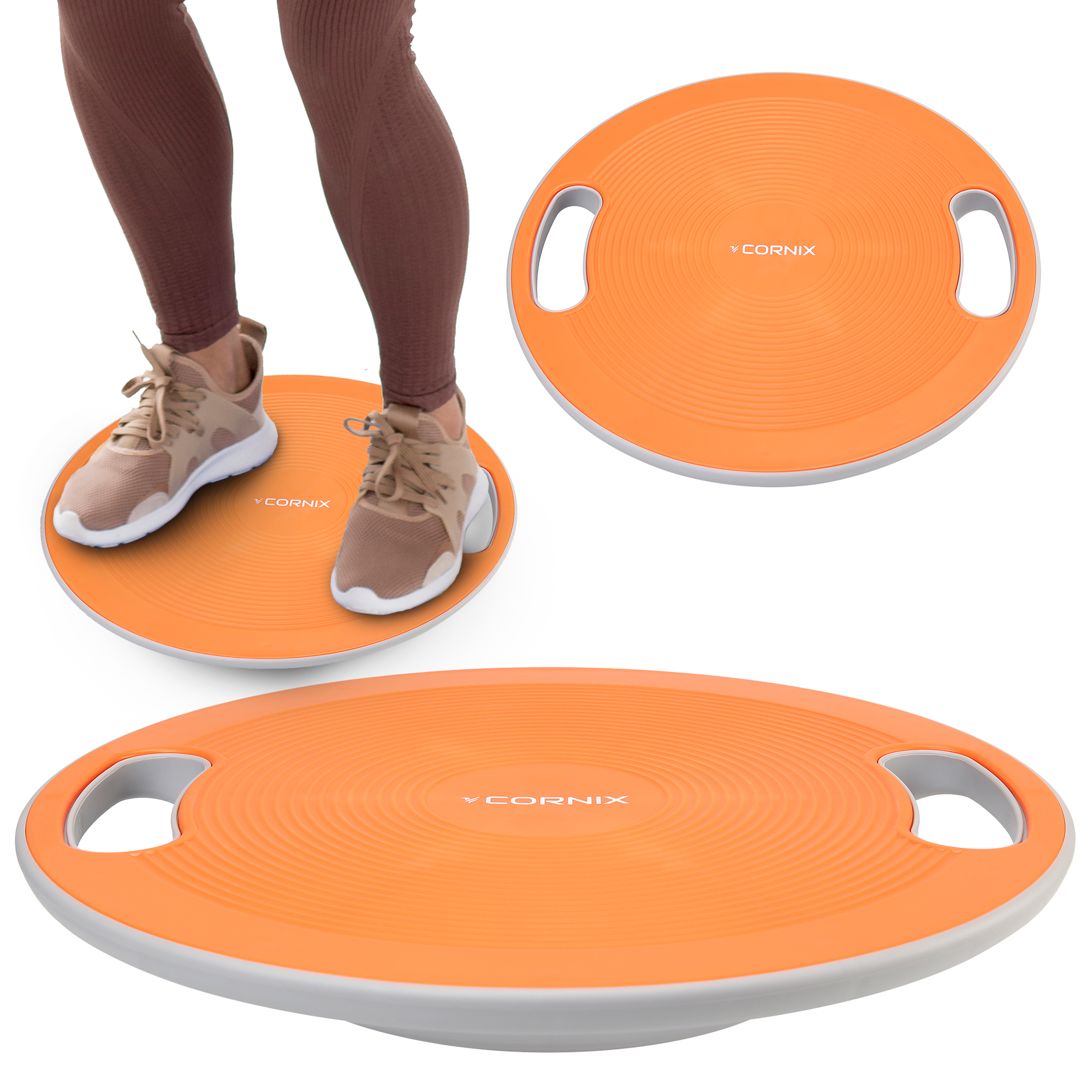 Балансувальна платформа Cornix кругла, пластикова XR-0444 Orange/Grey — фото 1