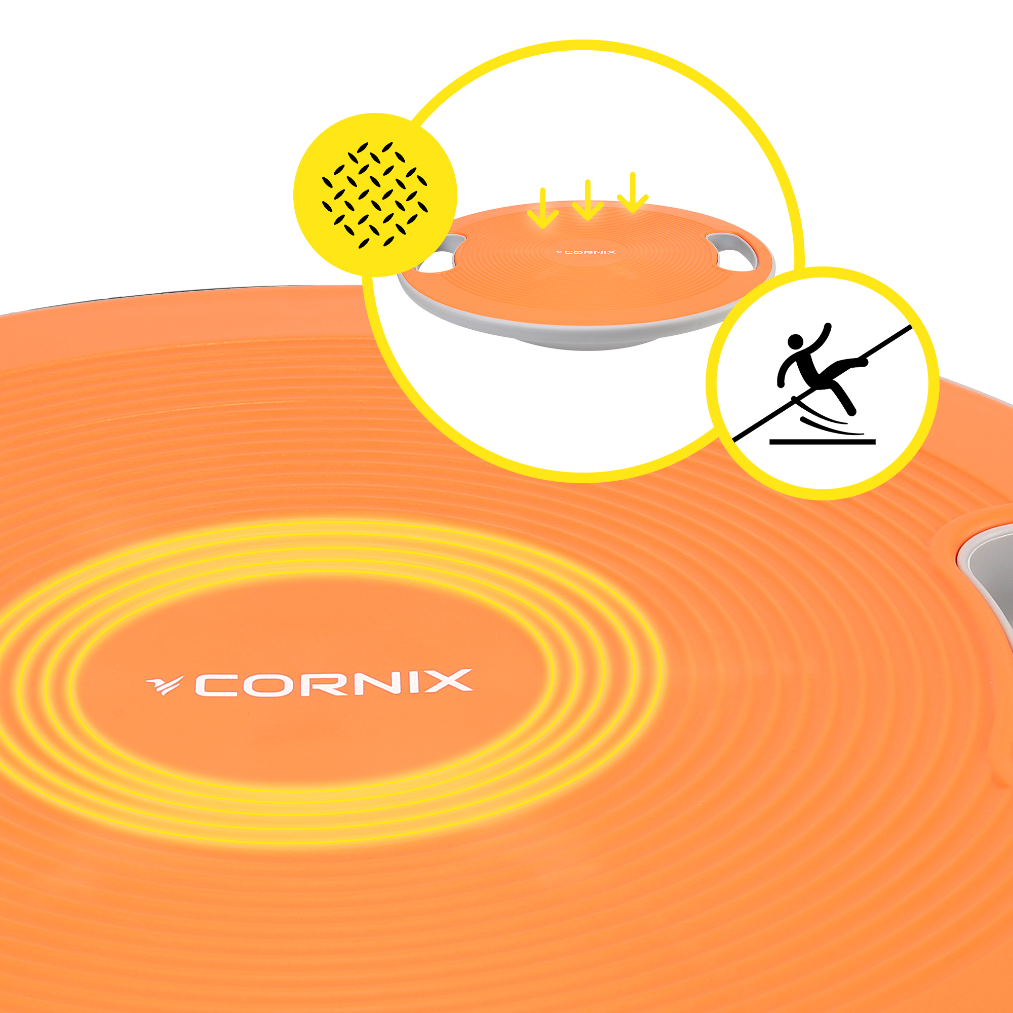 Балансувальна платформа Cornix кругла, пластикова XR-0444 Orange/Grey — фото 4