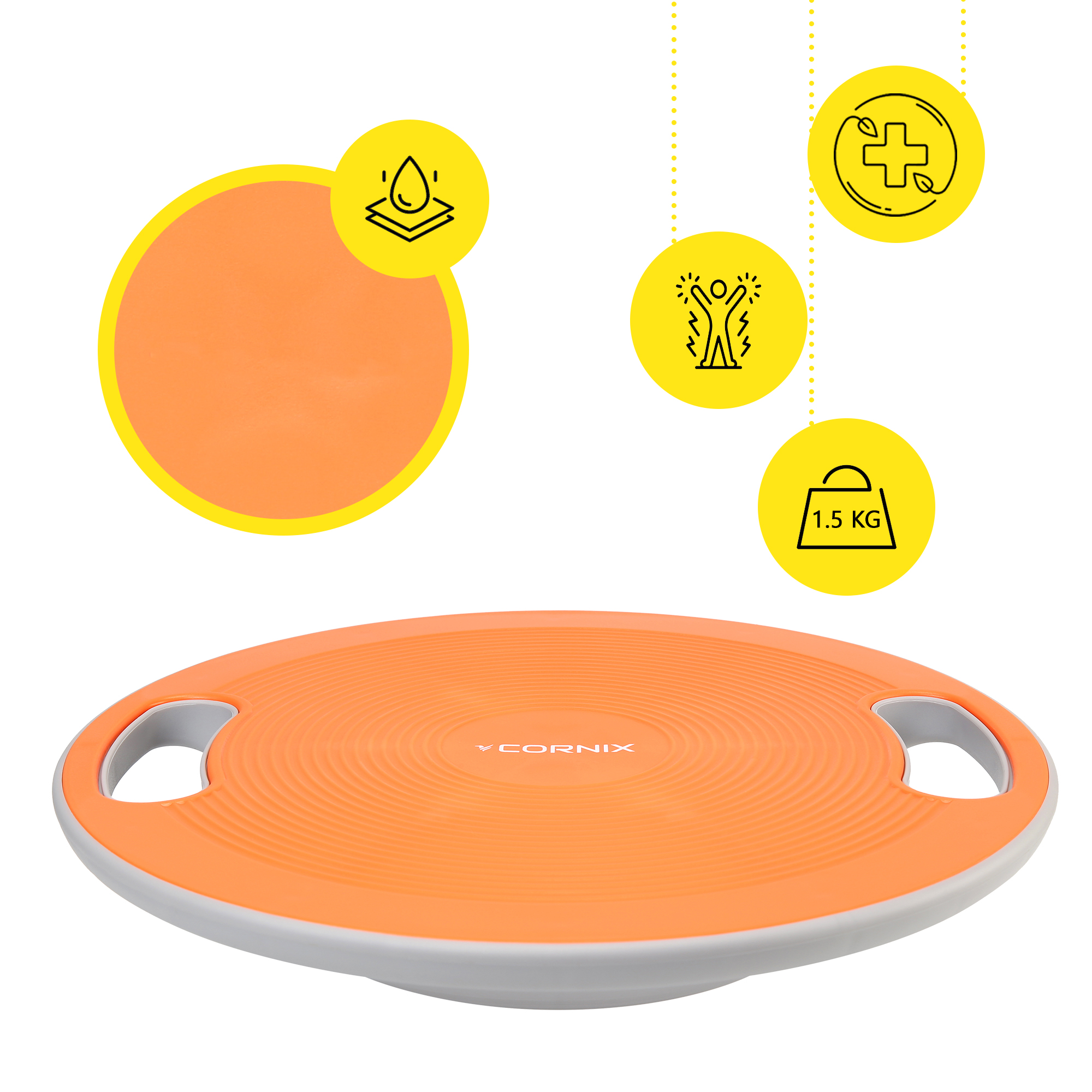 Балансувальна платформа Cornix кругла, пластикова XR-0444 Orange/Grey — мініатюра 7