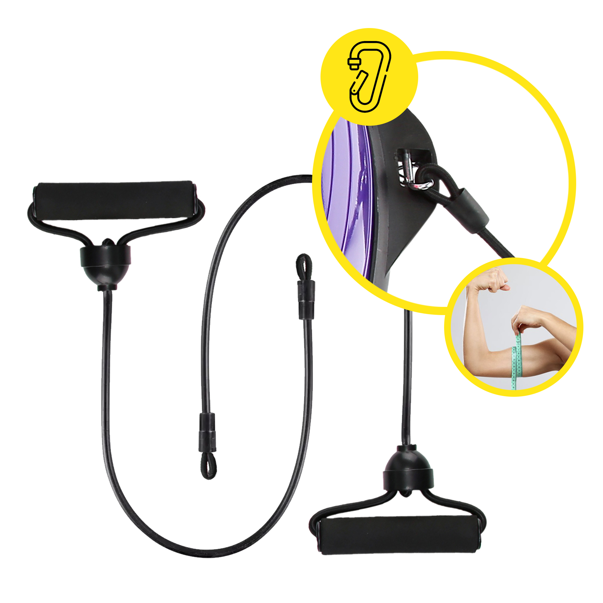 Балансувальна платформа (півсфера) Cornix Bosu Ball 58 см з еспандерами XR-0454 Violet — фото 5