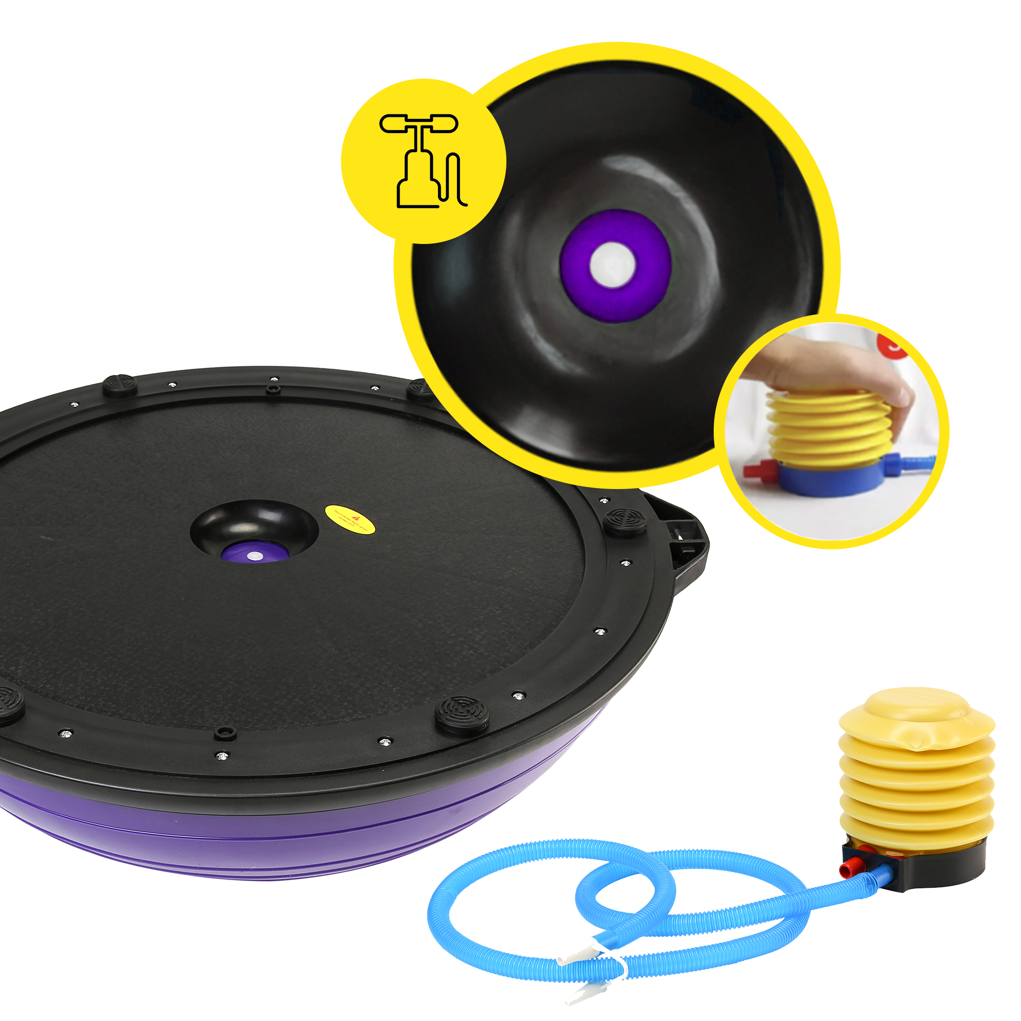 Балансувальна платформа (півсфера) Cornix Bosu Ball 58 см з еспандерами XR-0454 Violet — мініатюра 8