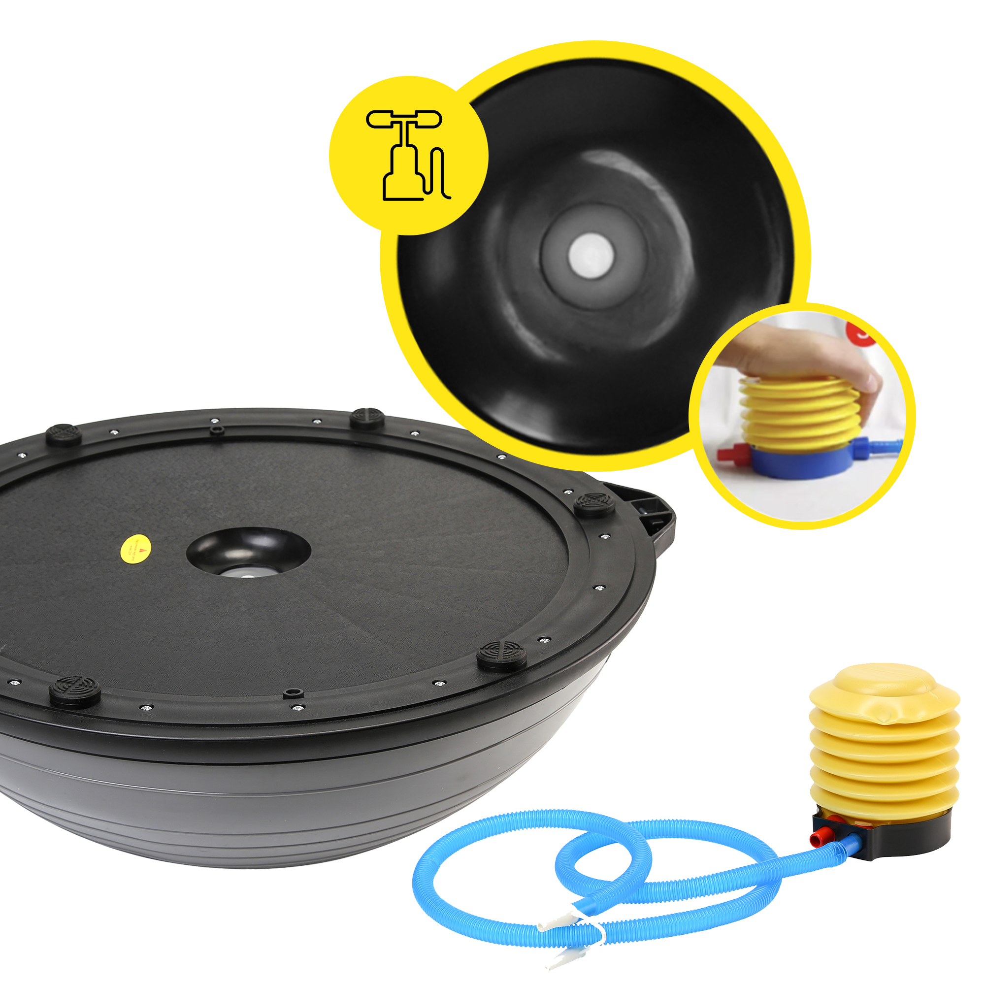 Балансувальна платформа (півсфера) Cornix Bosu Ball 58 см з еспандерами XR-0455 Grey — фото 4
