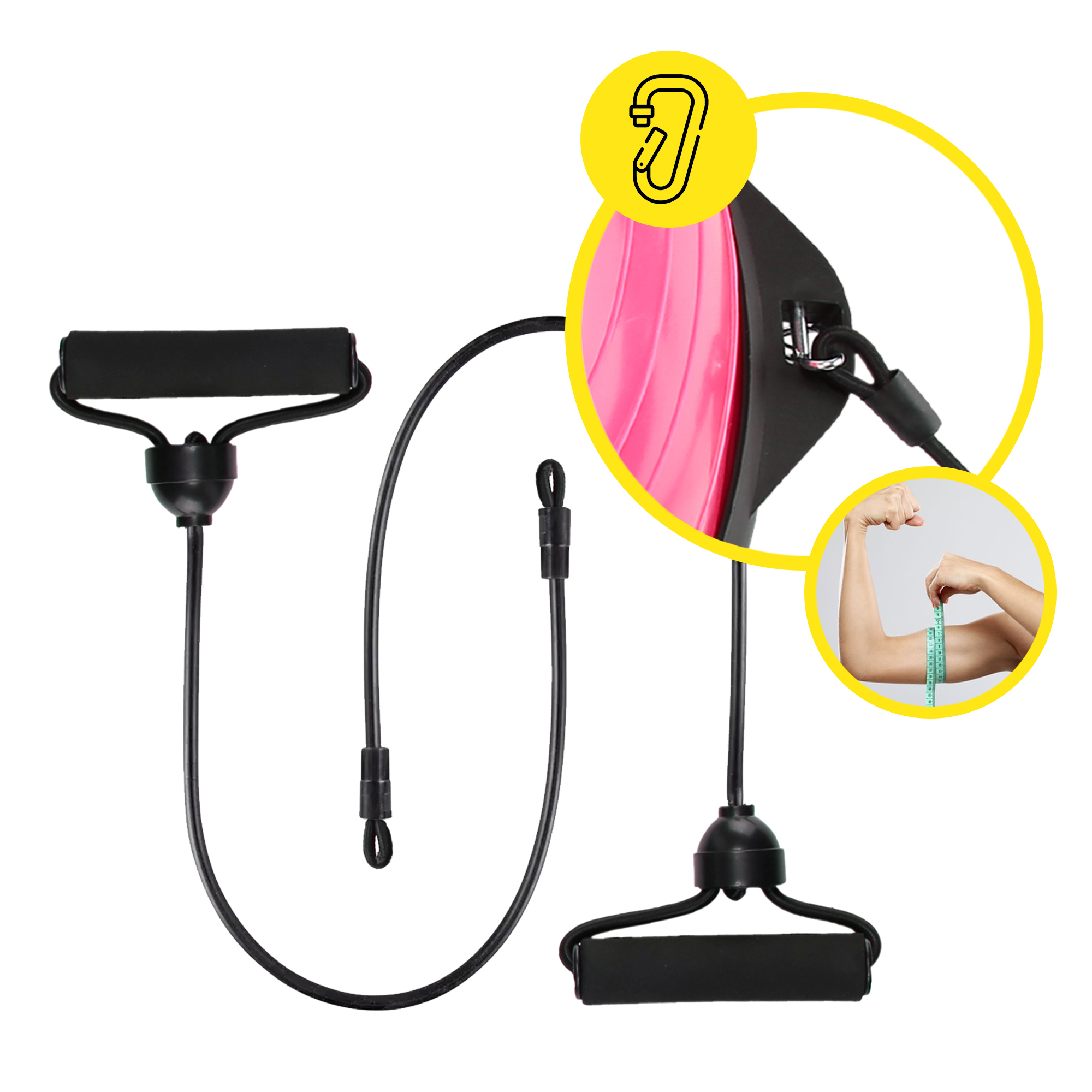 Балансувальна платформа (півсфера) Cornix Bosu Ball 58 см з еспандерами XR-0456 Pink — мініатюра 6