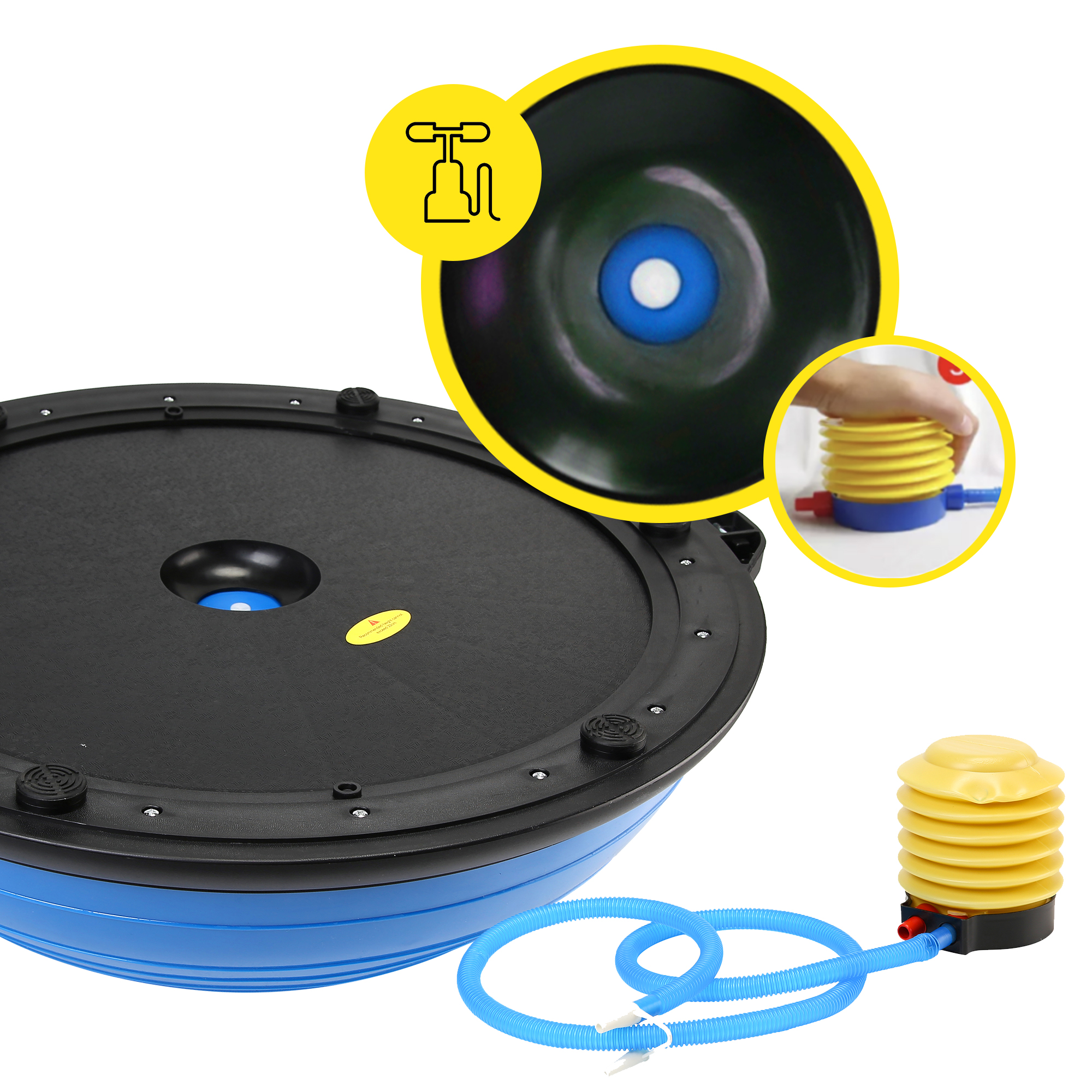 Балансувальна платформа (півсфера) Cornix Bosu Ball 58 см з еспандерами XR-0457 Blue — фото 4