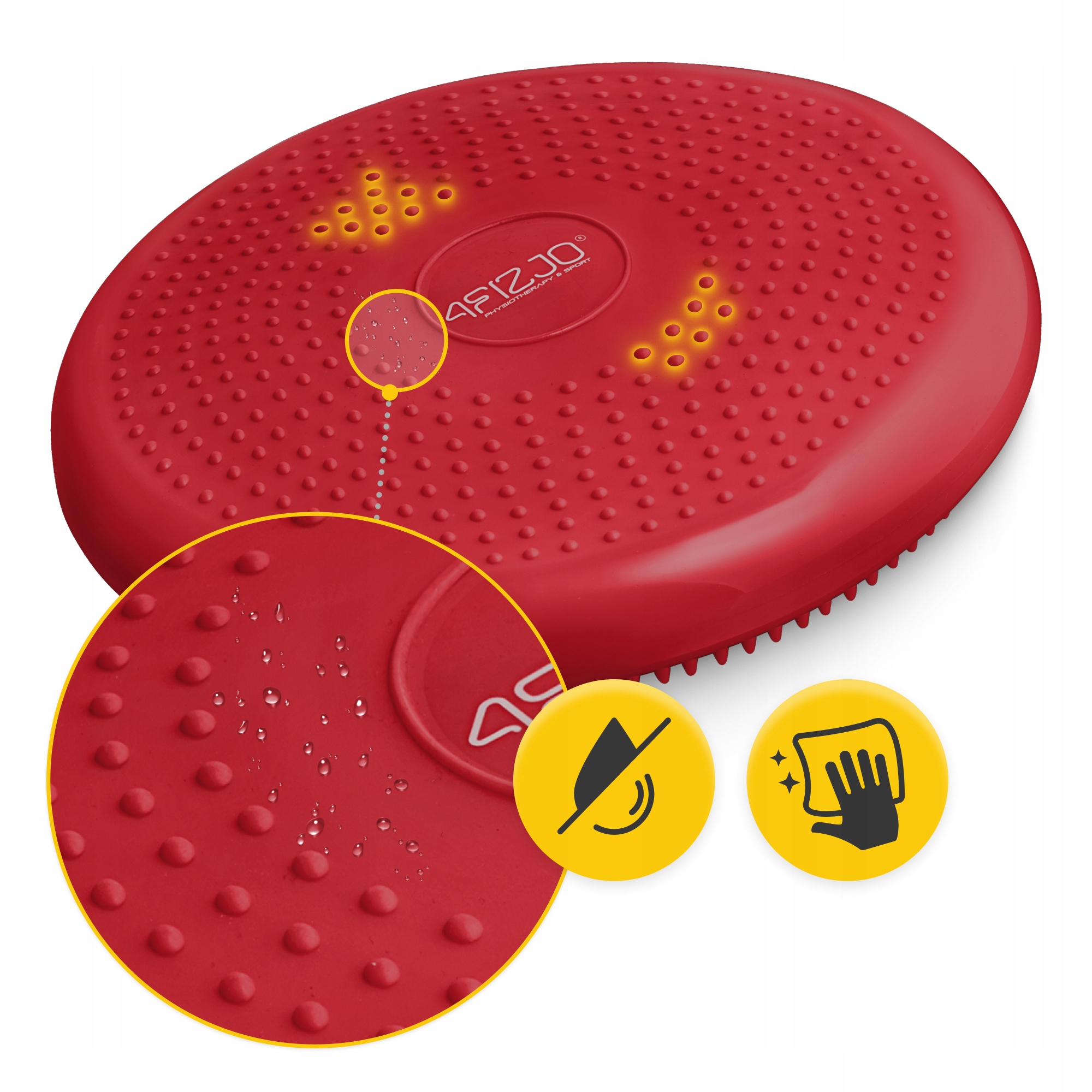 Балансувальна подушка-диск 4FIZJO PRO+ 33 см сенсомоторна, масажна Red (P-5907739314451) — фото 2
