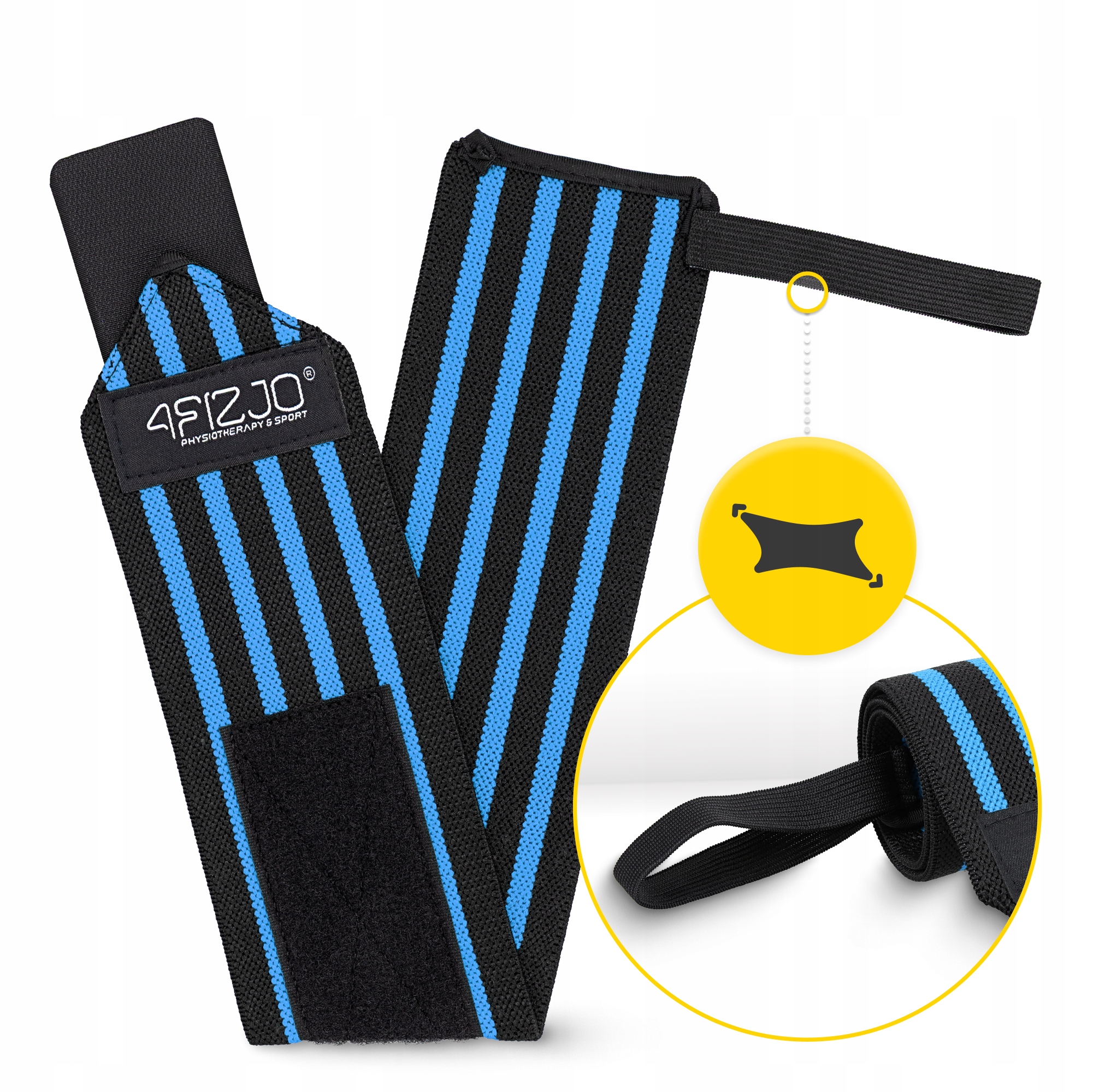 Бинти для зап'ясть (кистьові бинти) 4FIZJO Wrist Wraps Black/Blue (P-5907739317445) — мініатюра 7