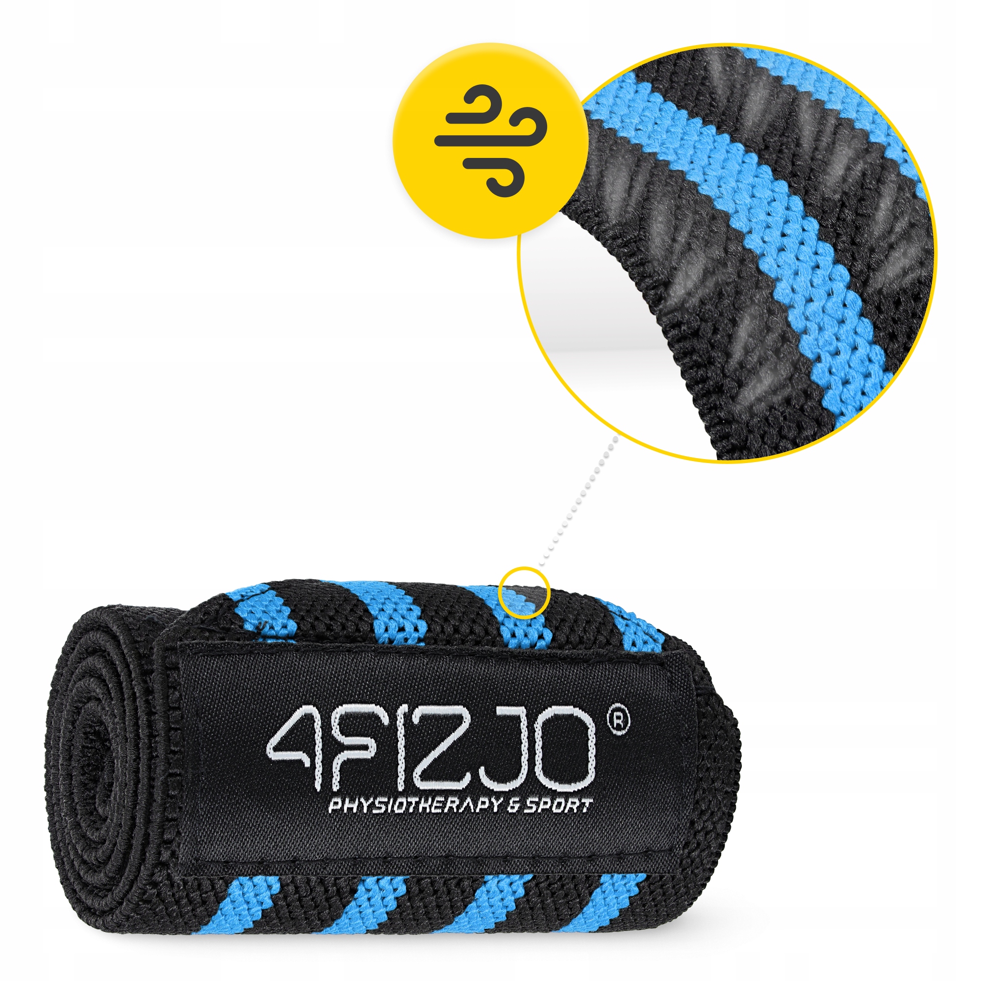 Бинти для зап'ясть (кистьові бинти) 4FIZJO Wrist Wraps Black/Blue (P-5907739317445) — фото 5