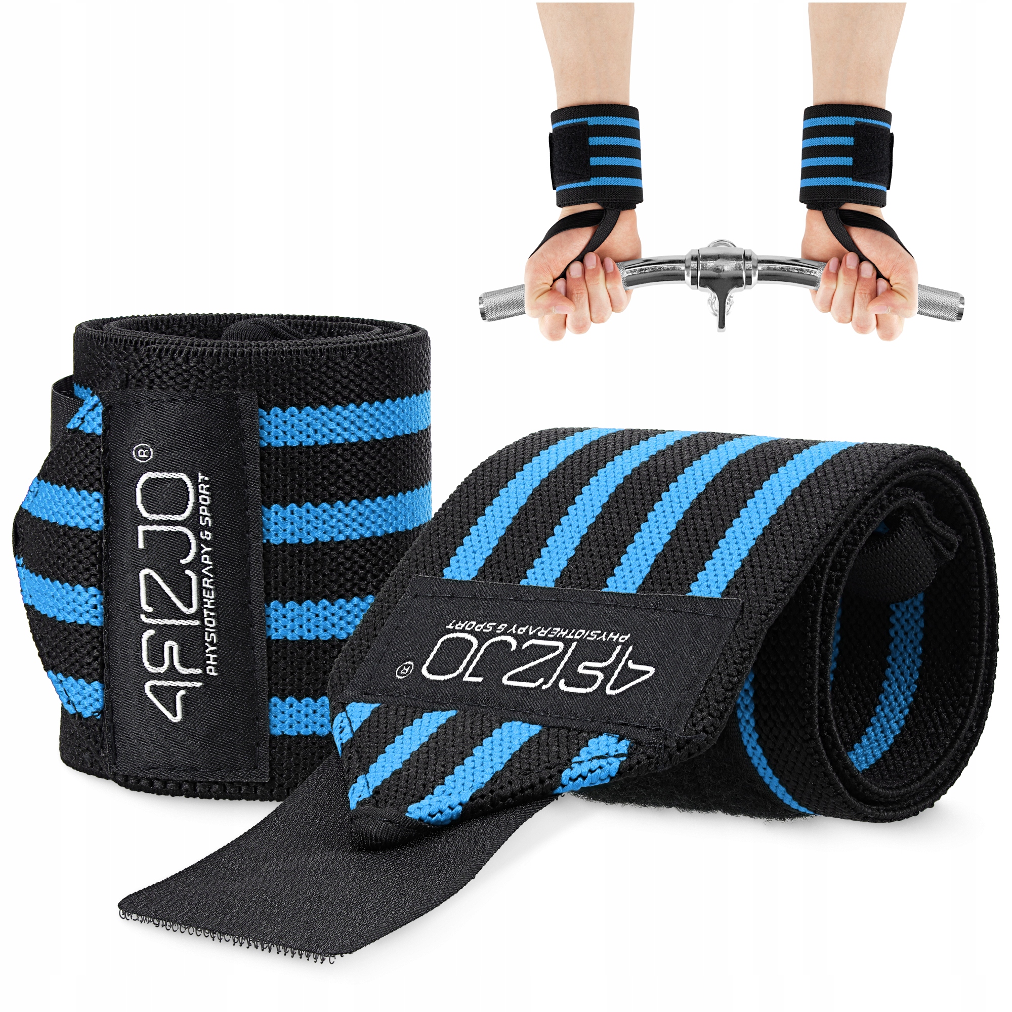 Бинти для зап'ясть (кистьові бинти) 4FIZJO Wrist Wraps Black/Blue (P-5907739317445) — фото 1