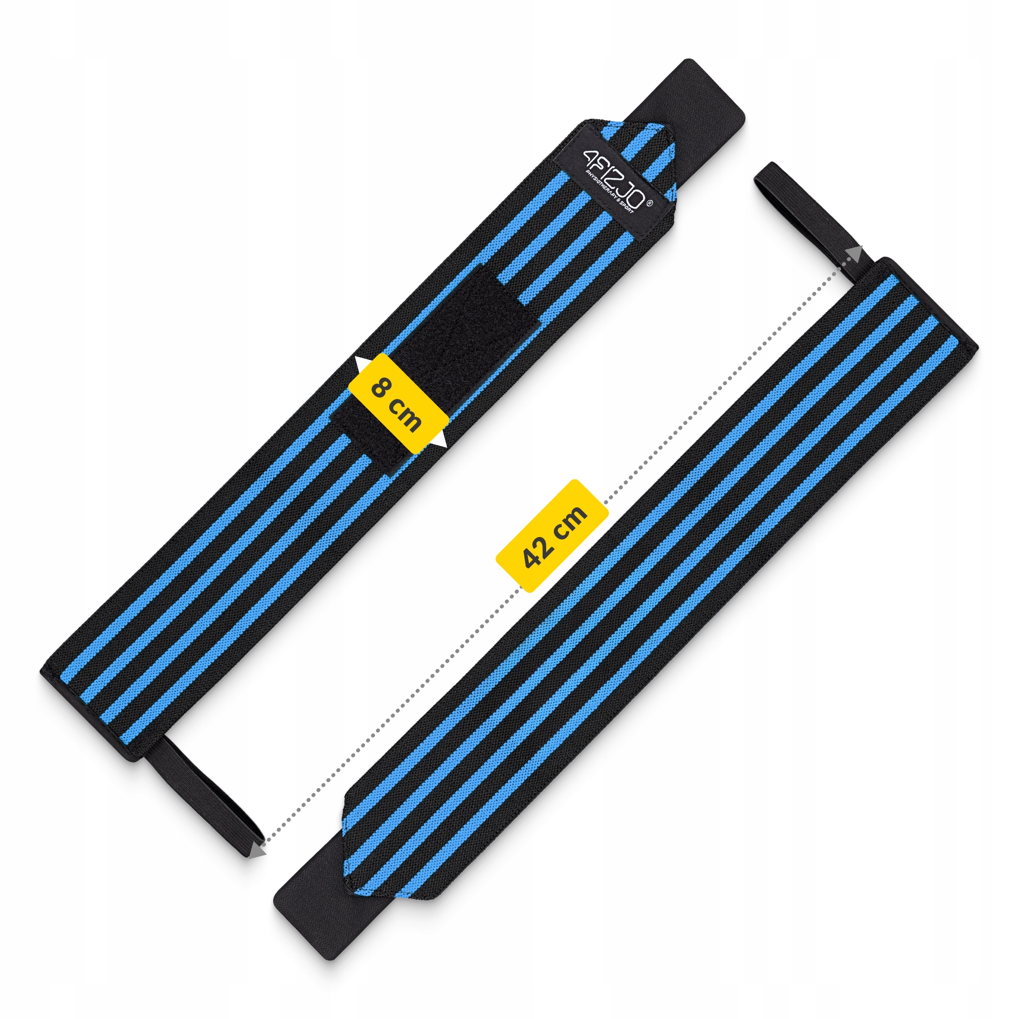 Бинти для зап'ясть (кистьові бинти) 4FIZJO Wrist Wraps Black/Blue (P-5907739317445) — фото 2
