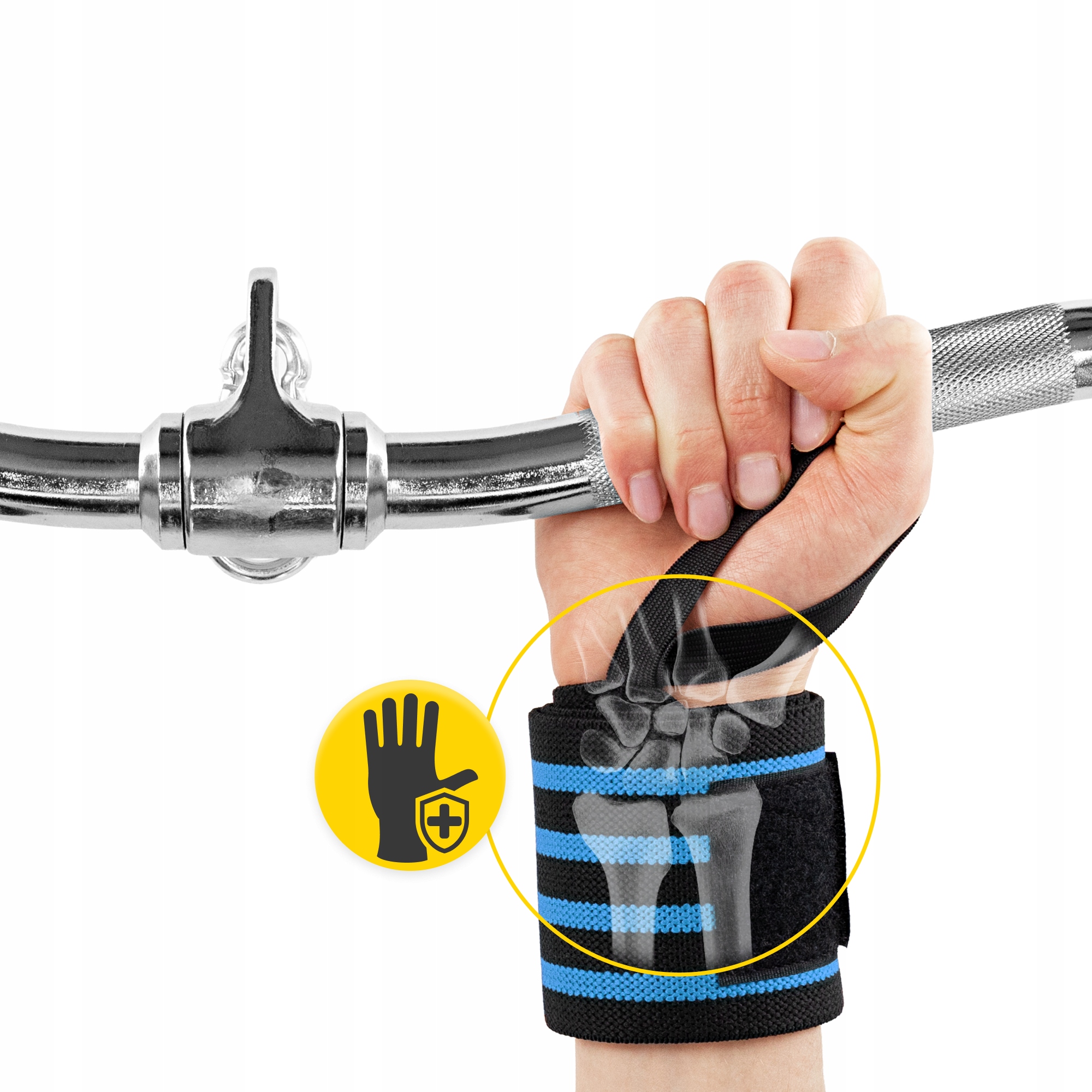 Бинти для зап'ясть (кистьові бинти) 4FIZJO Wrist Wraps Black/Blue (P-5907739317445) — фото 3