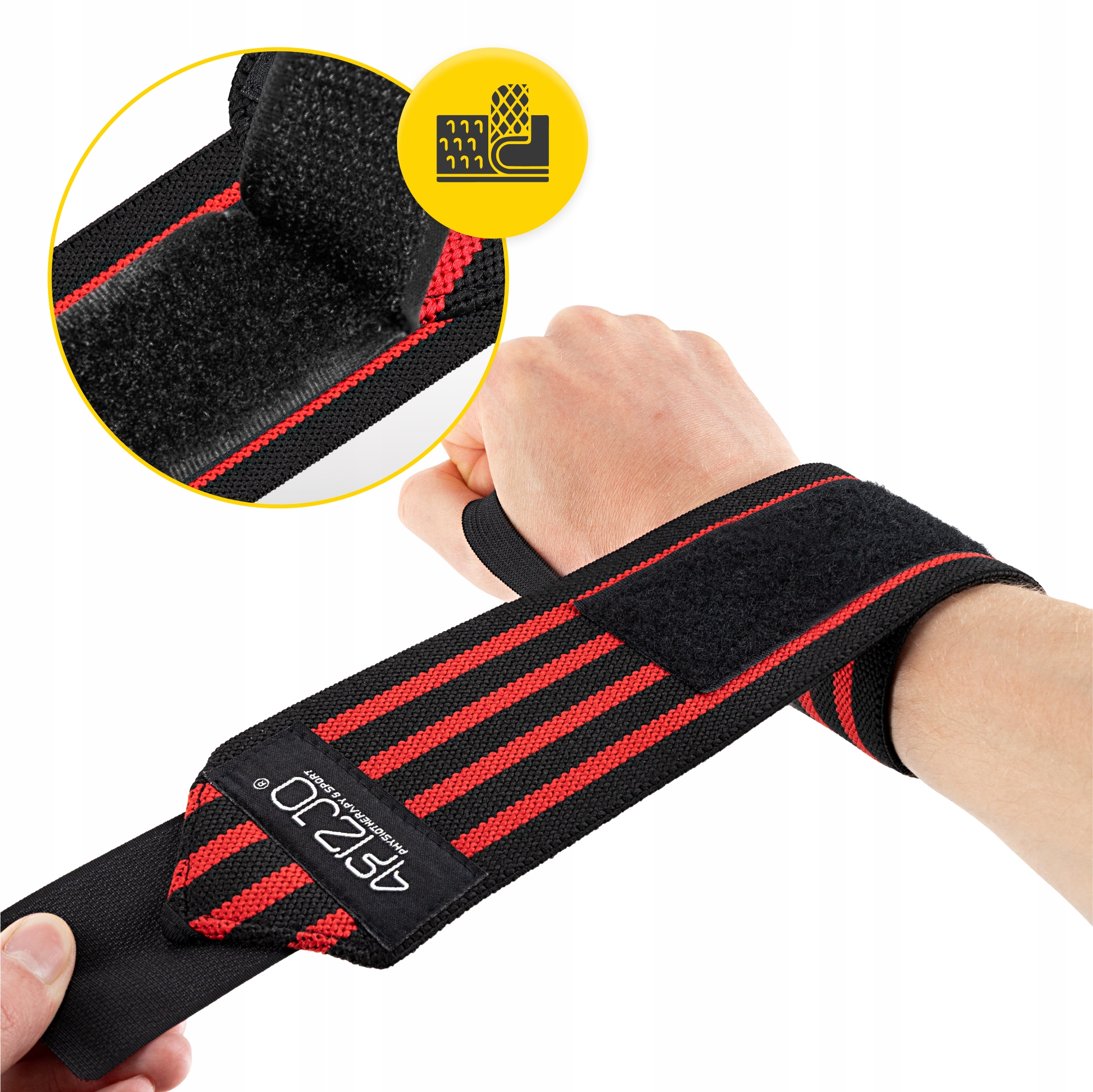 Бинти для зап'ясть (кистьові бинти) 4FIZJO Wrist Wraps Black/Red (P-5907739313003) — фото 4