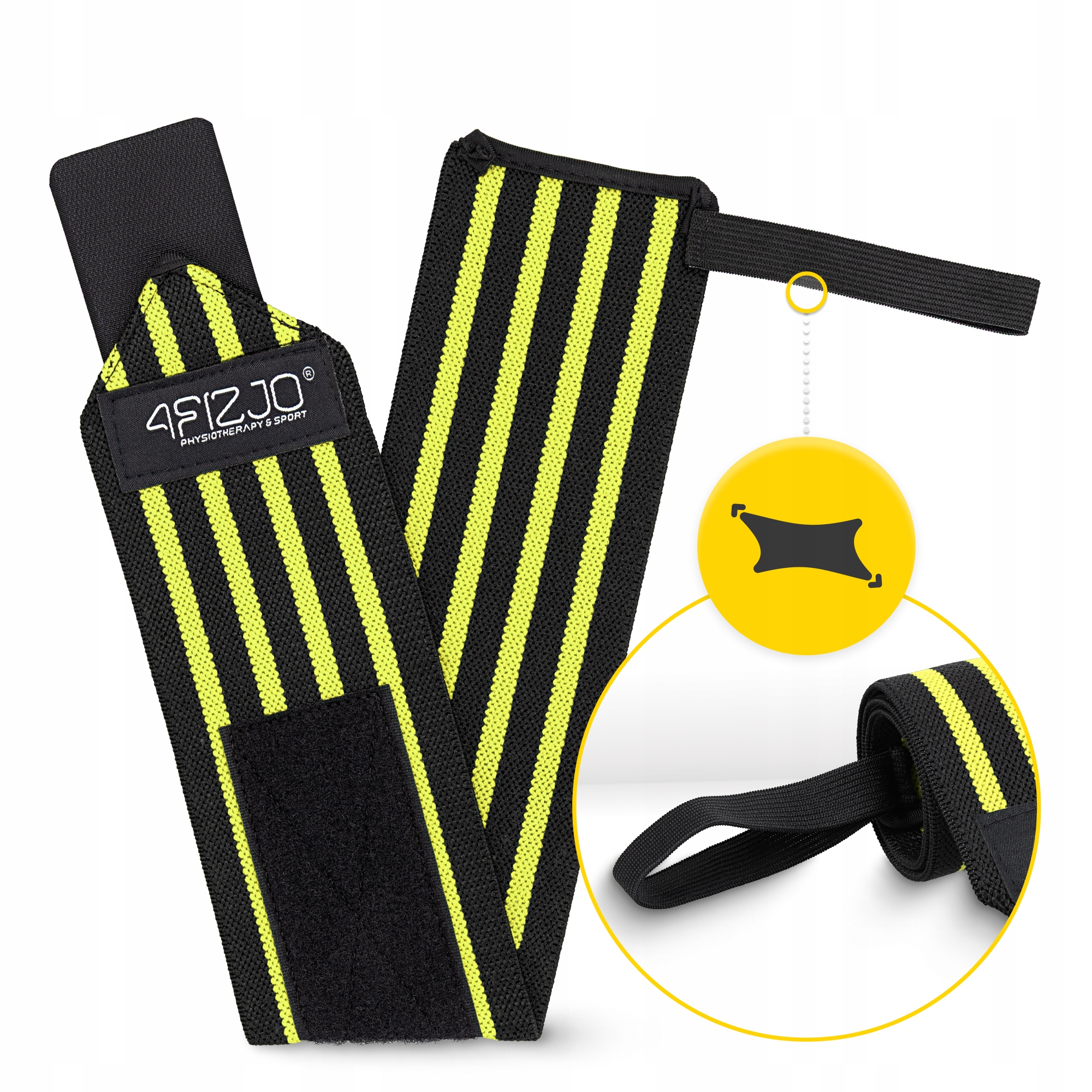 Бинти для зап'ясть (кистьові бинти) 4FIZJO Wrist Wraps Black/Yellow (P-5907739311061) — фото 5