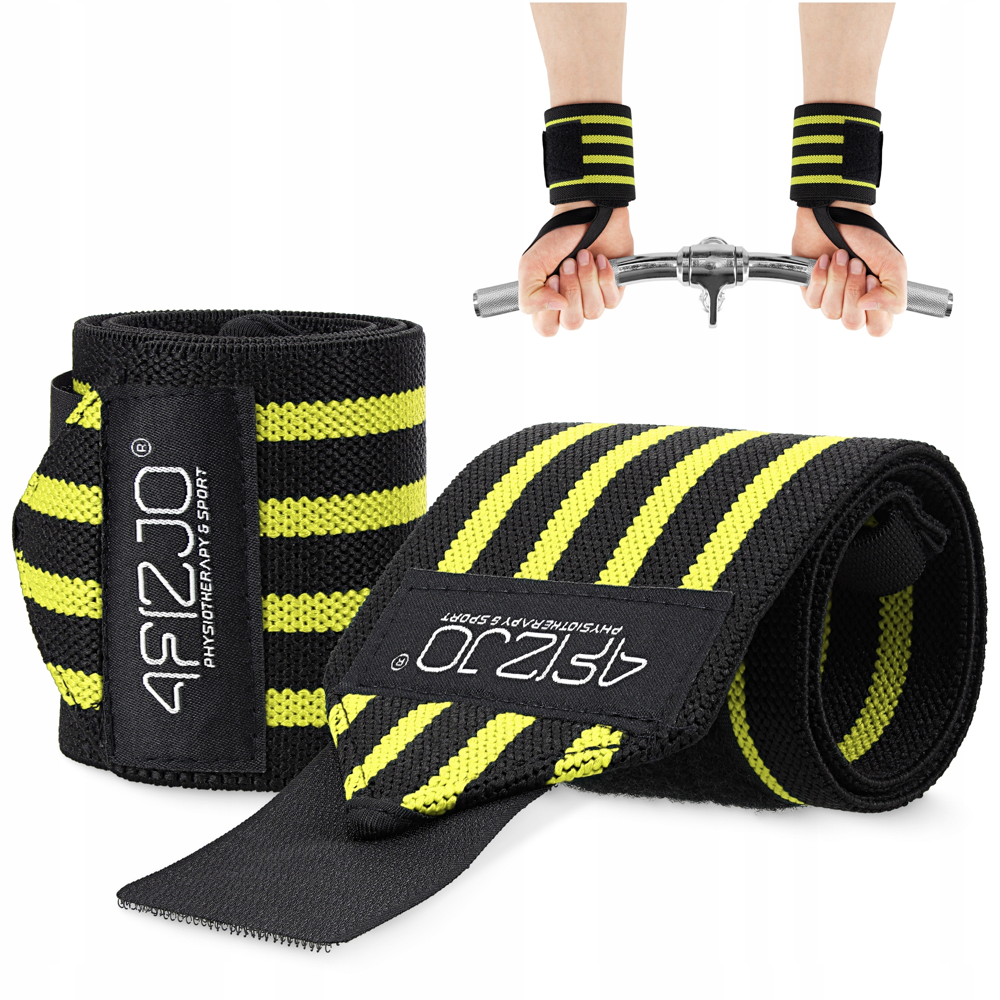 Бинти для зап'ясть (кистьові бинти) 4FIZJO Wrist Wraps Black/Yellow (P-5907739311061) — фото 1