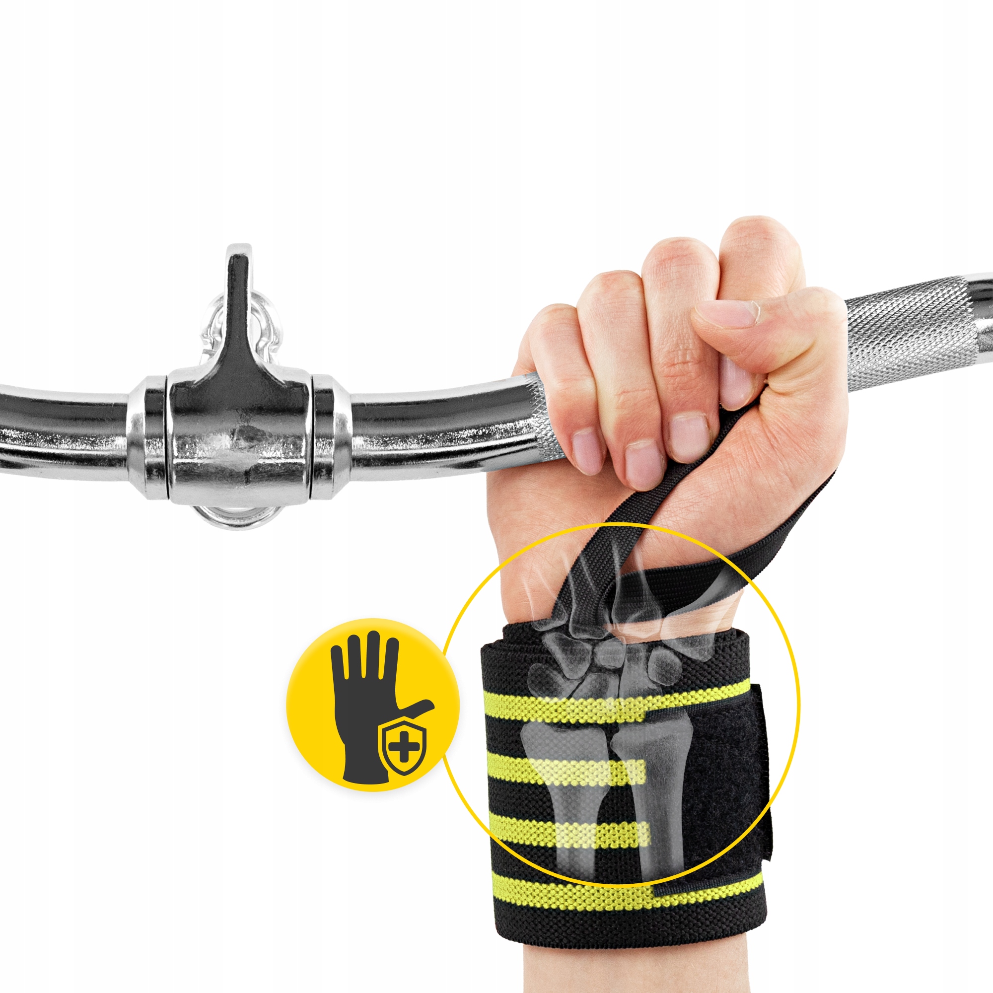Бинти для зап'ясть (кистьові бинти) 4FIZJO Wrist Wraps Black/Yellow (P-5907739311061) — мініатюра 6