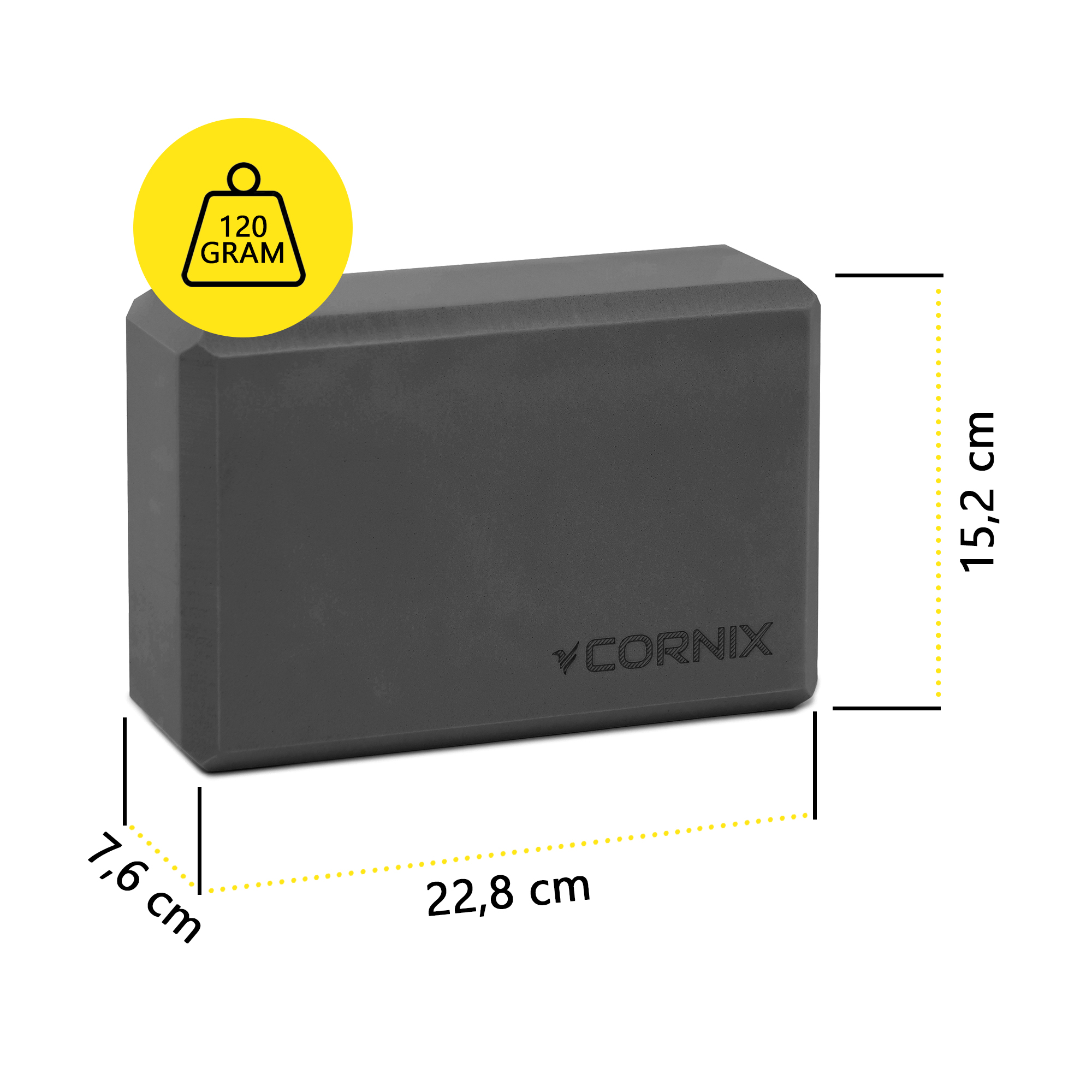 Блок для йоги Cornix EVA 22.8 x 15.2 x 7.6 см XR-0099 Black — фото 4