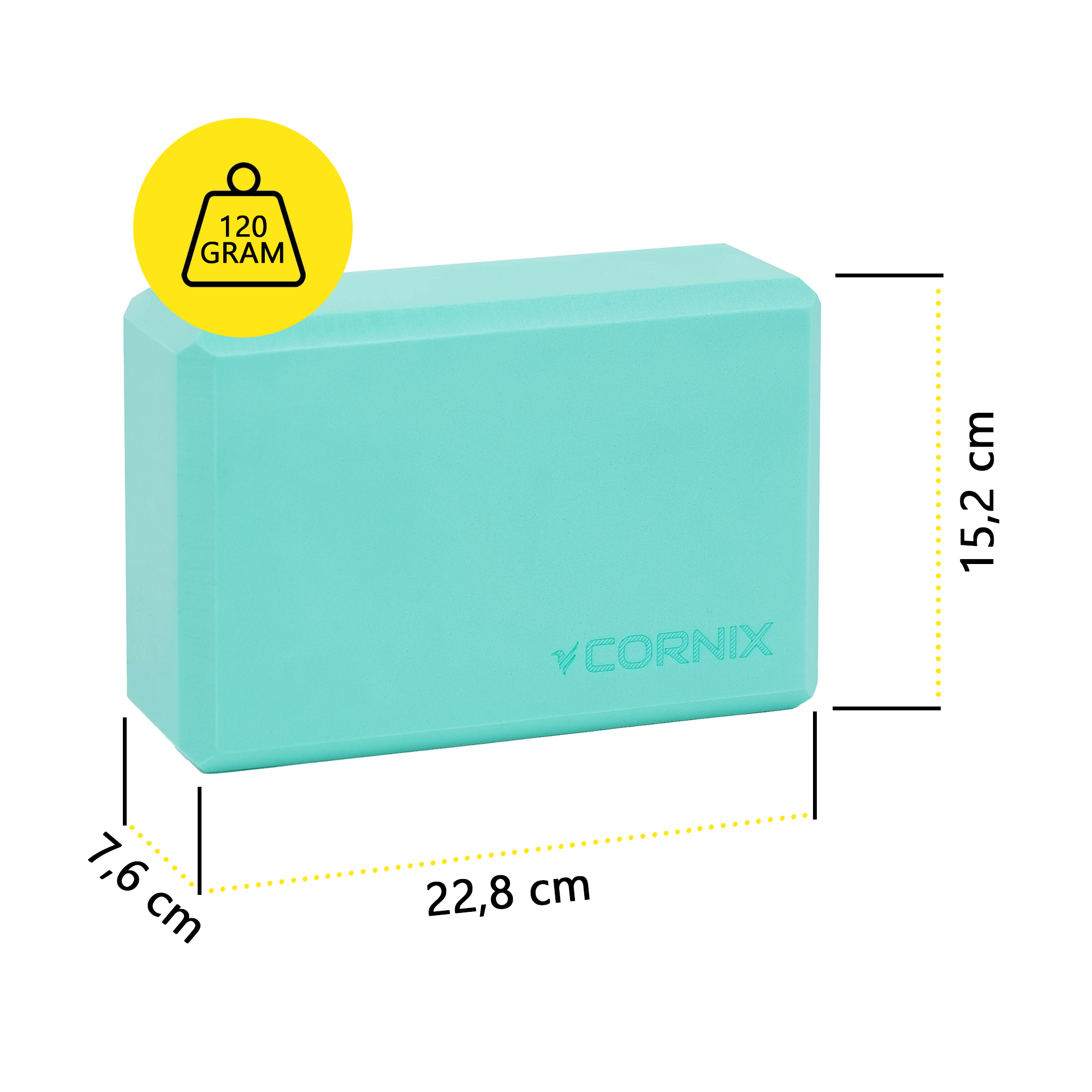 Блок для йоги Cornix EVA 22.8 x 15.2 x 7.6 см XR-0100 Mint — мініатюра 6