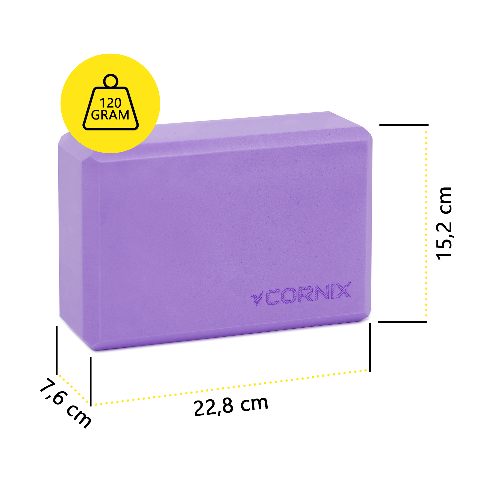 Блок для йоги Cornix EVA 22.8 x 15.2 x 7.6 см XR-0101 Purple — фото 2