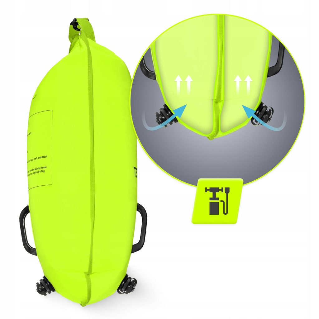 Буй для плавання TSUNAMI надувний 2 в 1 Yellow (P-5907739314024) — мініатюра 10