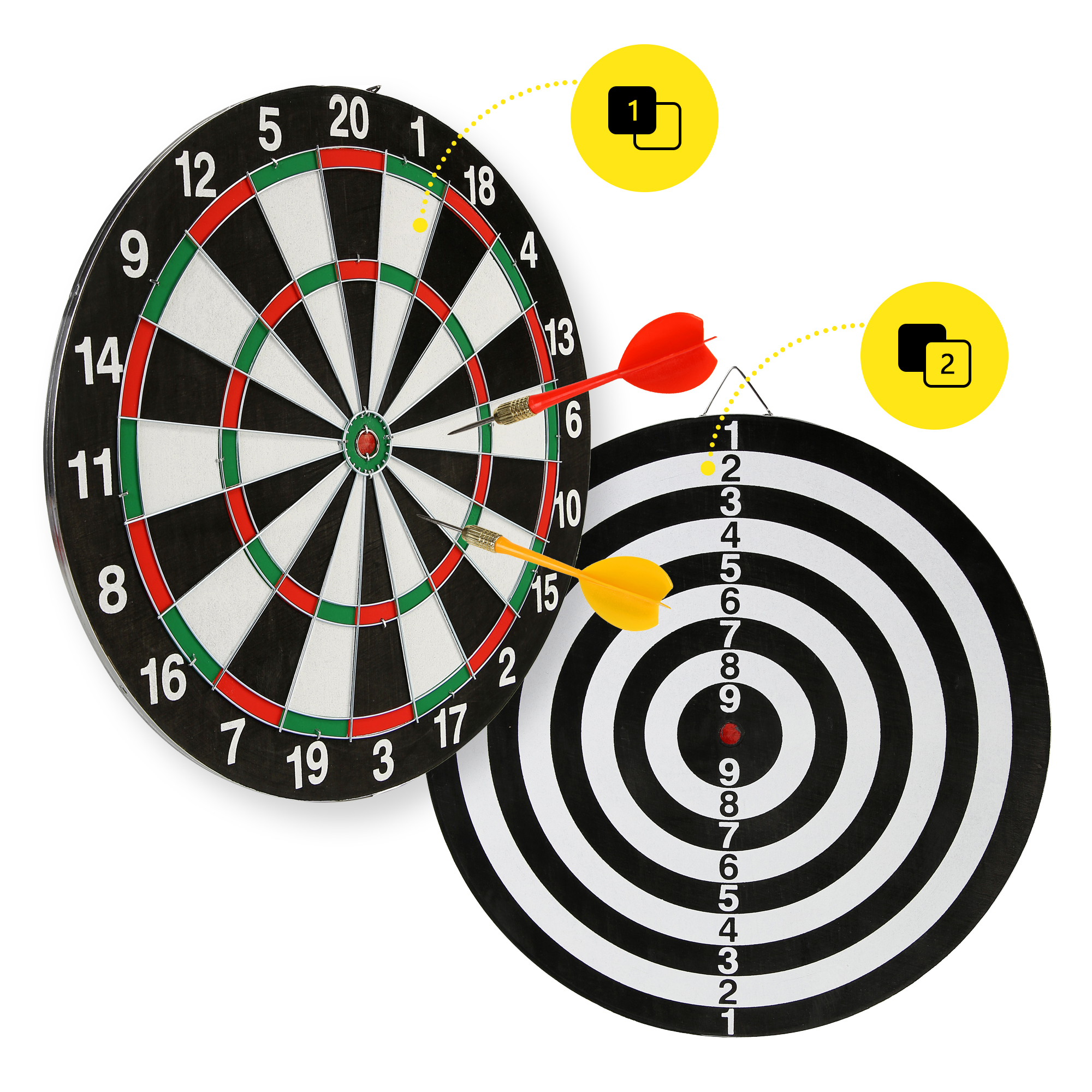 Дартс класичний Cornix Dartboard Game 2 в 1 36.5 см + 2 комплекти дротиків XR-0391 — мініатюра 9