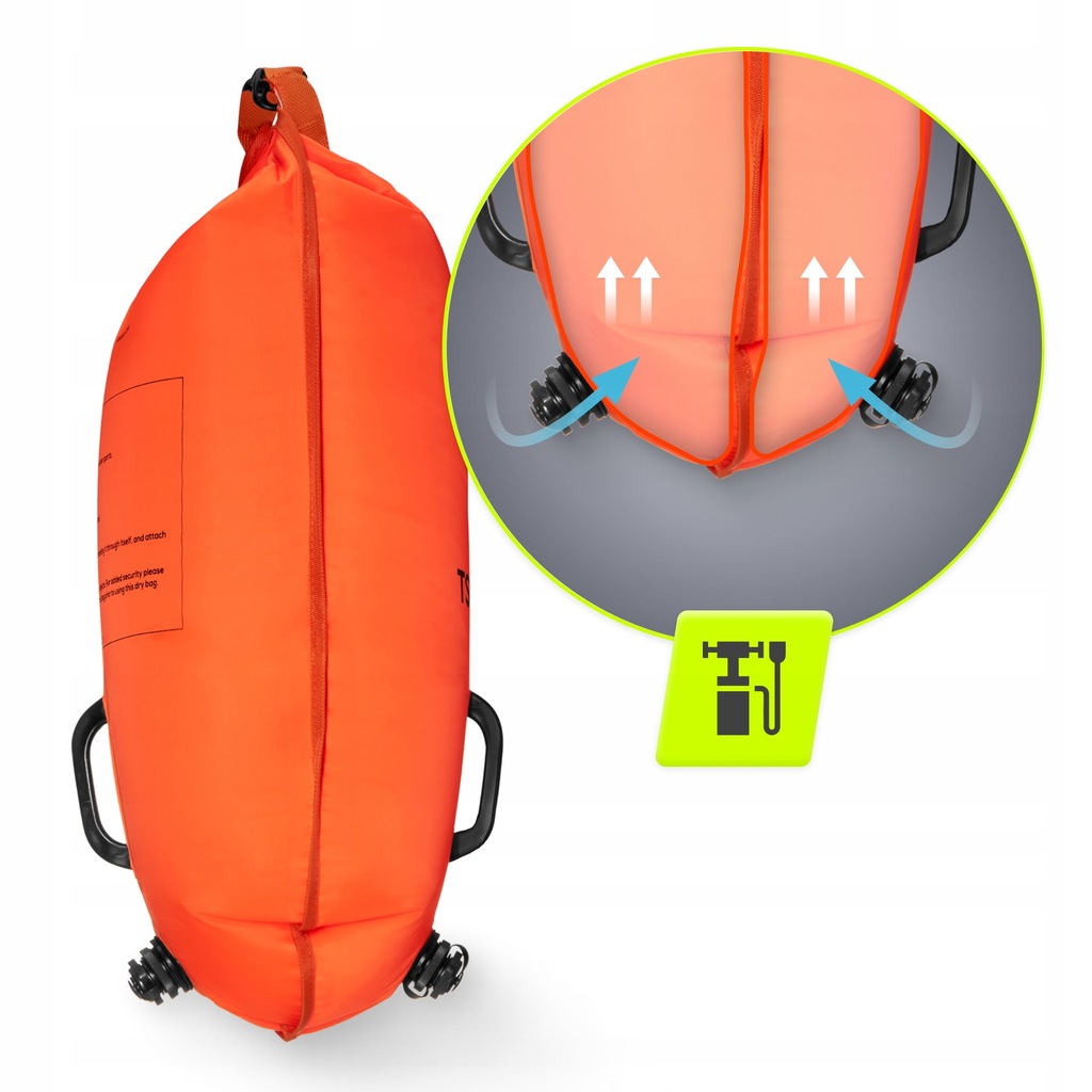 Буй для плавання TSUNAMI надувний 2 в 1 Orange (P-5907739312716) — мініатюра 7
