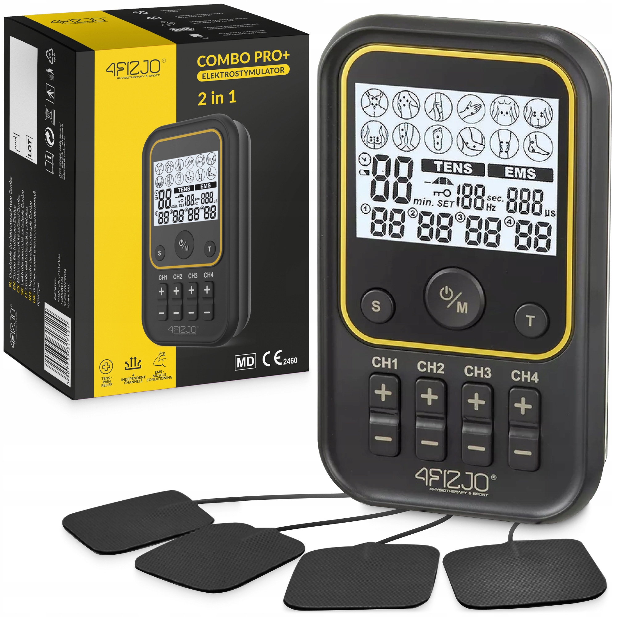Апарат для електростимуляції м'язів 4FIZJO Combo PRO+ 2 в 1 (P-5907739317124)