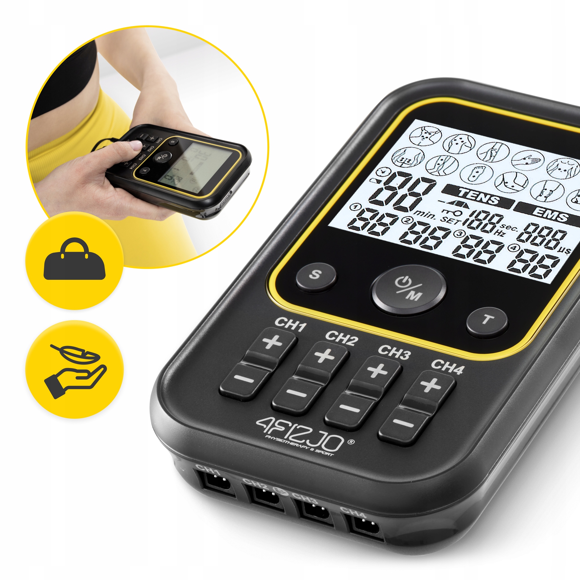 Апарат для електростимуляції м'язів 4FIZJO Combo PRO+ 2 в 1 (P-5907739317124)