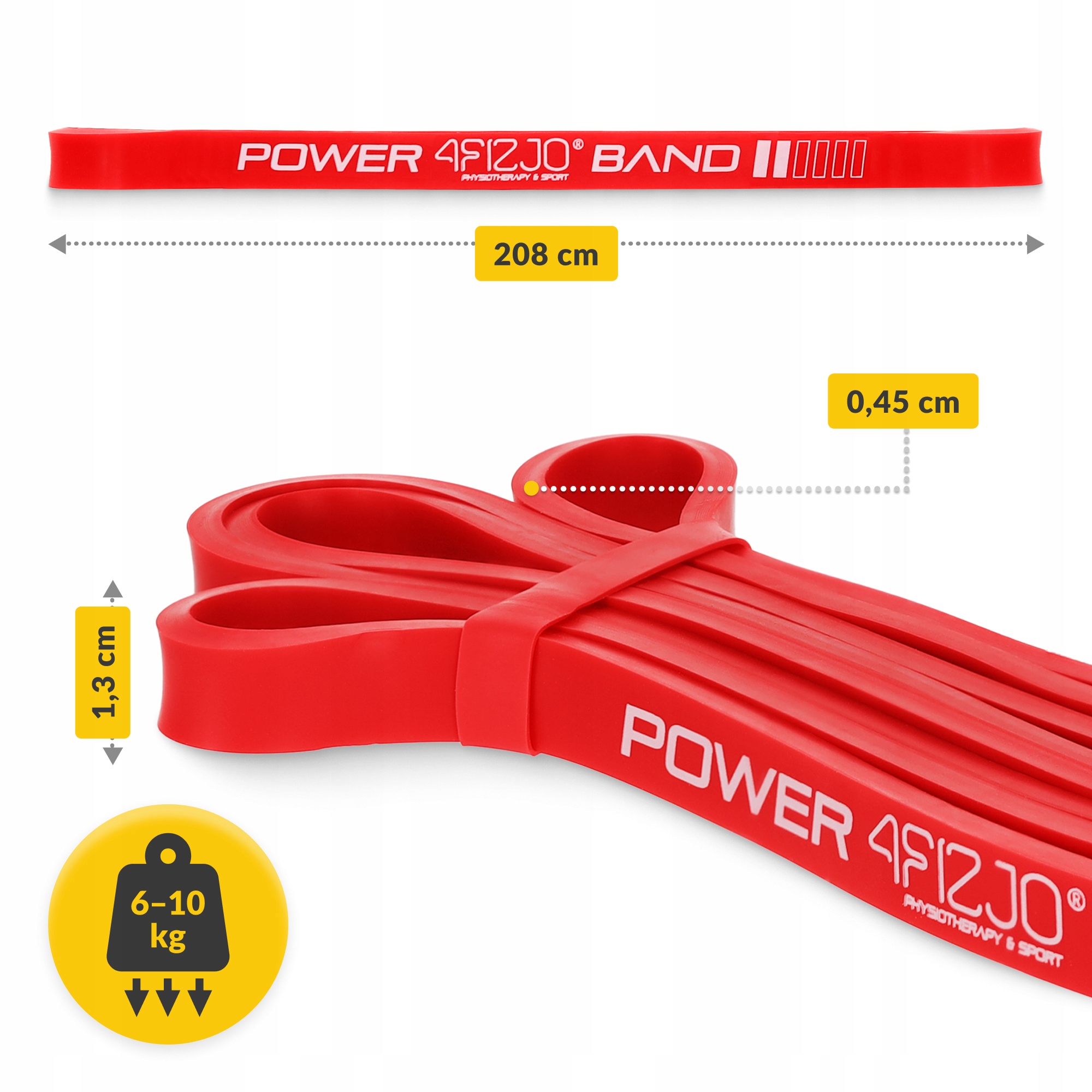 Еспандер-петля 4FIZJO Power Band 13 мм 6-10 кг резина для фітнесу і спорту Red (P-5907222931059) — мініатюра 8