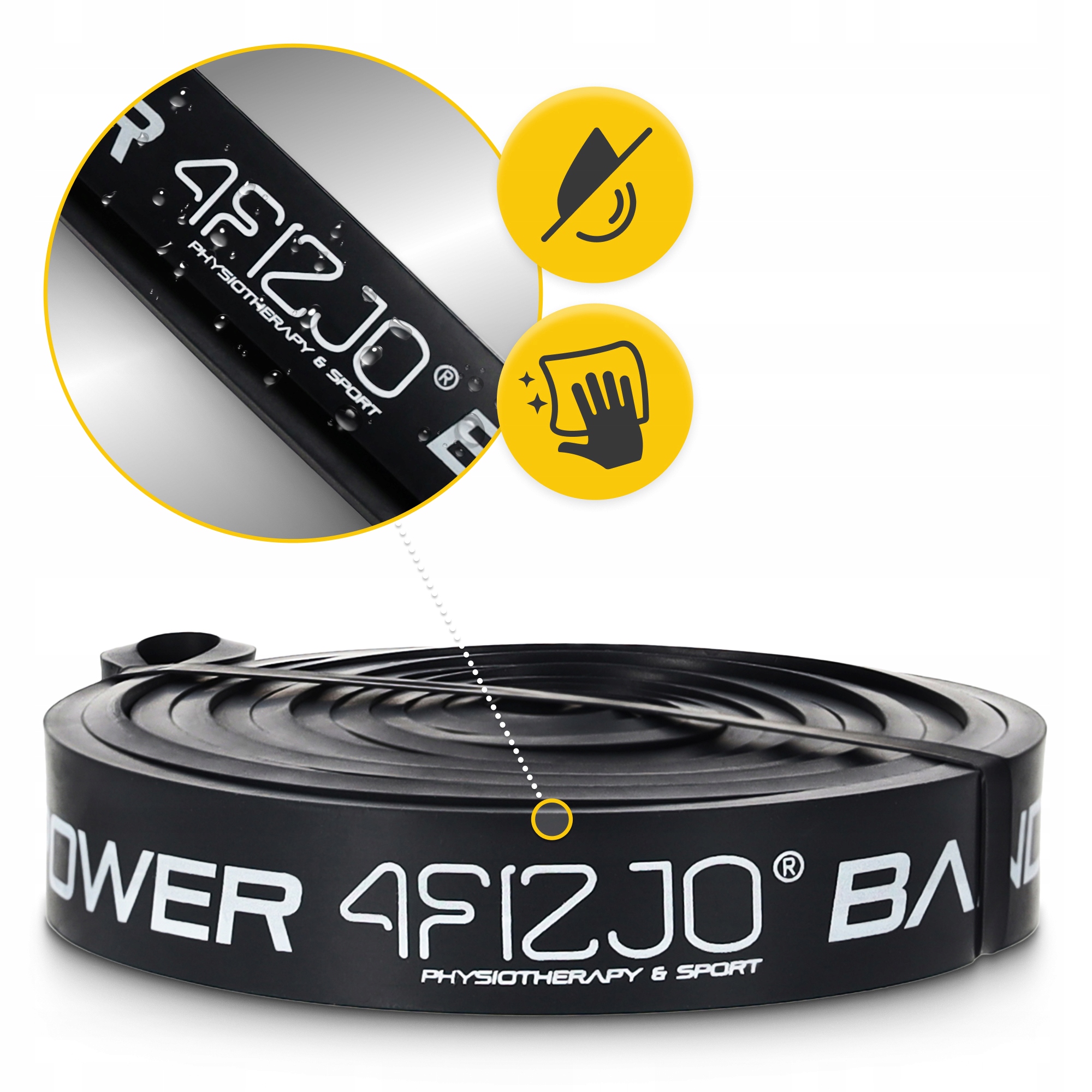 Еспандер-петля 4FIZJO Power Band 22 мм 12-17 кг резина для фітнесу і спорту Black (P-5907222931066) — мініатюра 7