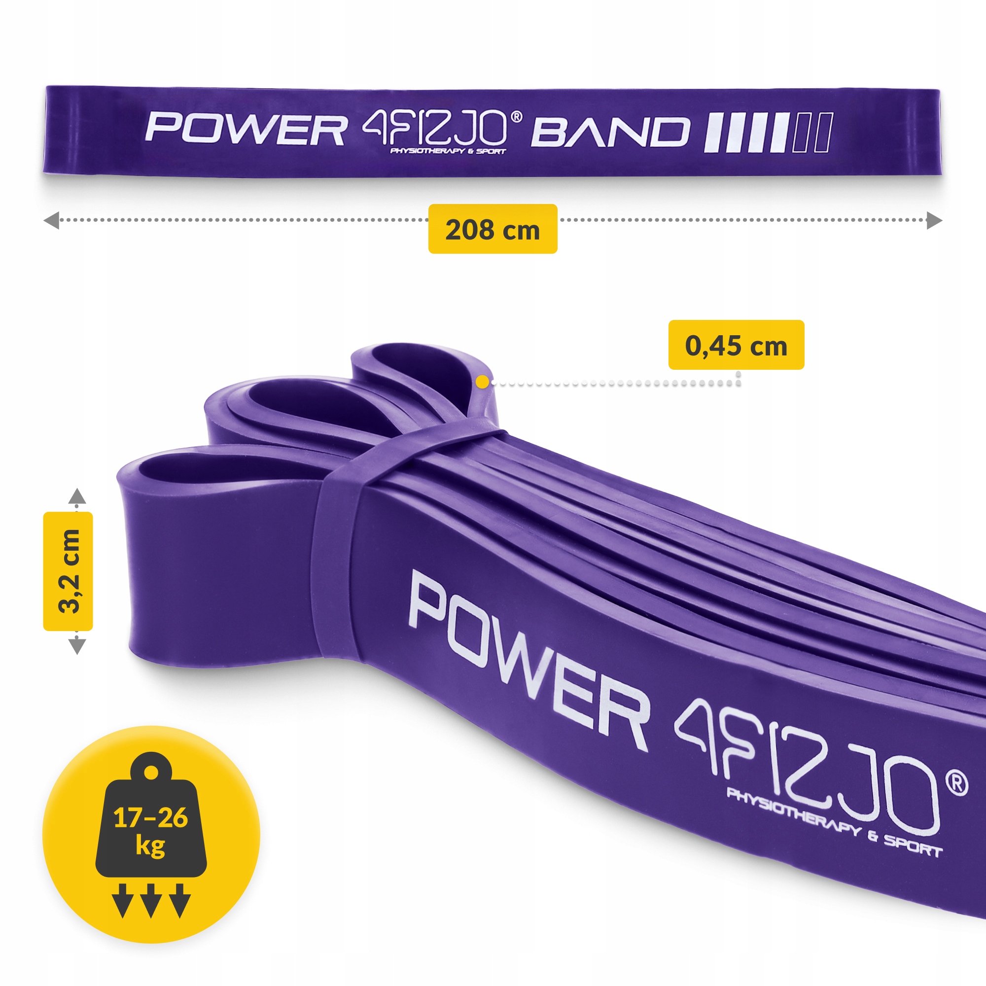 Еспандер-петля 4FIZJO Power Band 32 мм 17-26 кг резинка для фітнесу і спорту Violet (P-5907222931073) — мініатюра 7