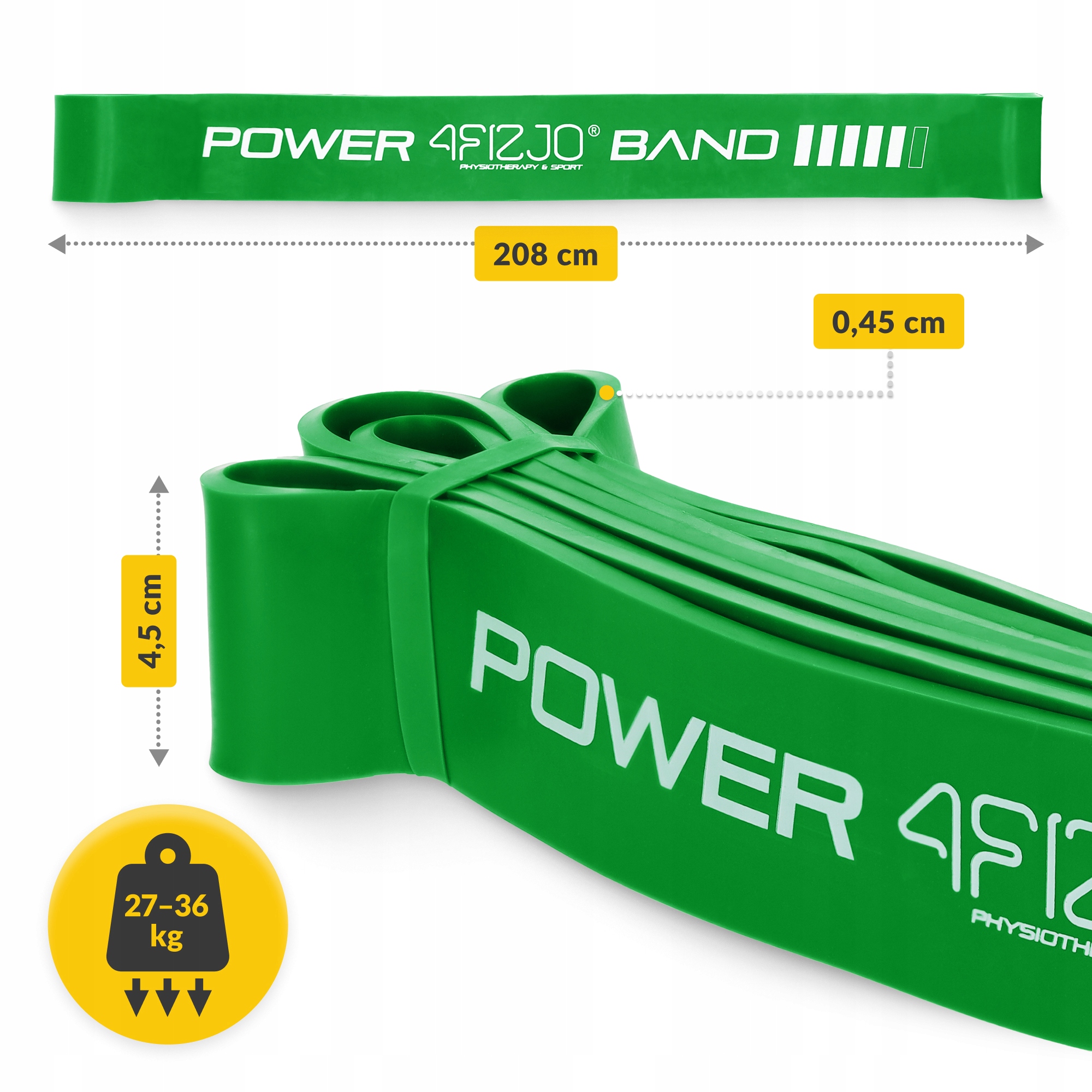 Еспандер-петля 4FIZJO Power Band 45 мм 26-36 кг резина для фітнесу і спорту Green (P-5907222931080) — мініатюра 6