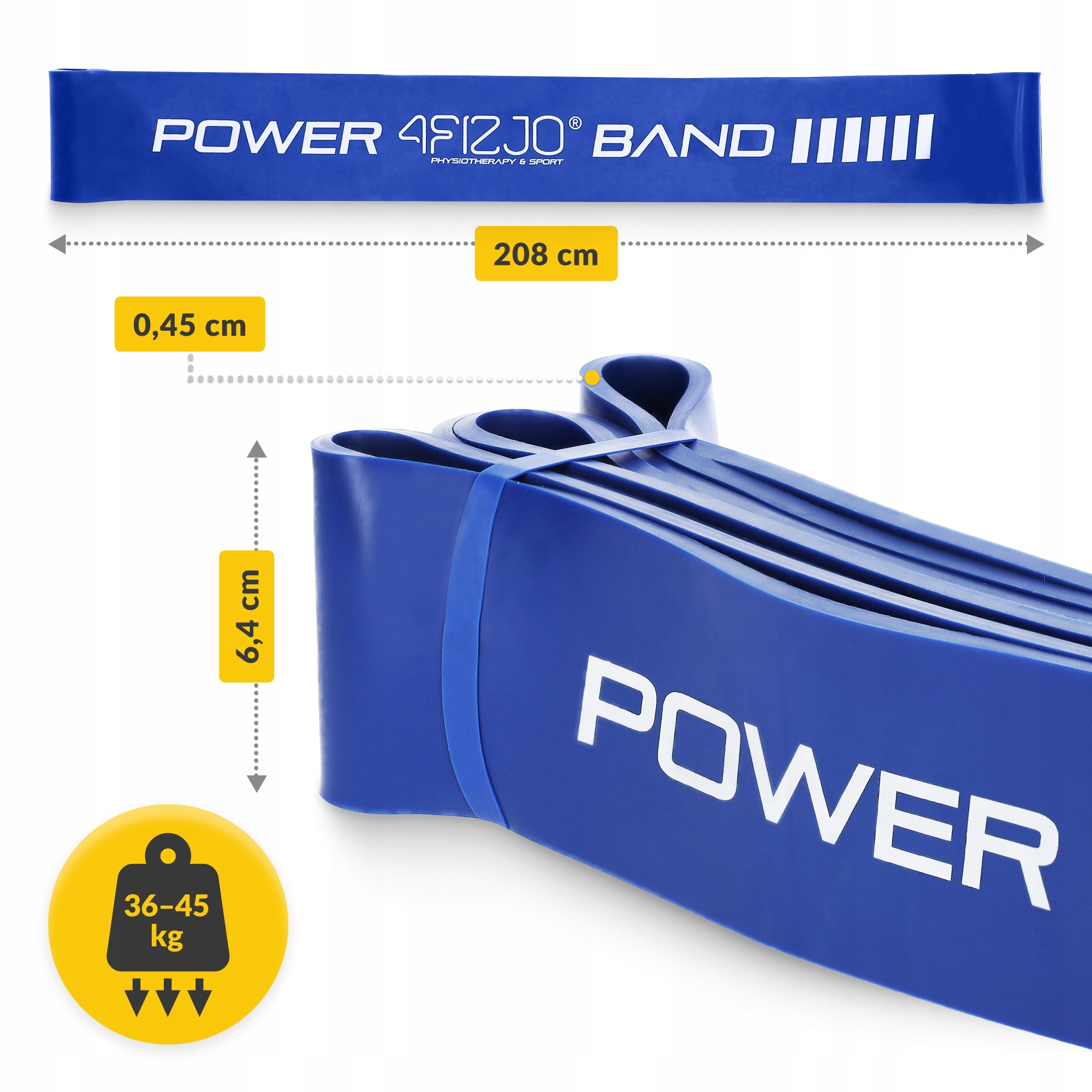 Еспандер-петля 4FIZJO Power Band 64 мм 36-46 кг резина для фітнесу і спорту Blue (P-5907222931097) — фото 4