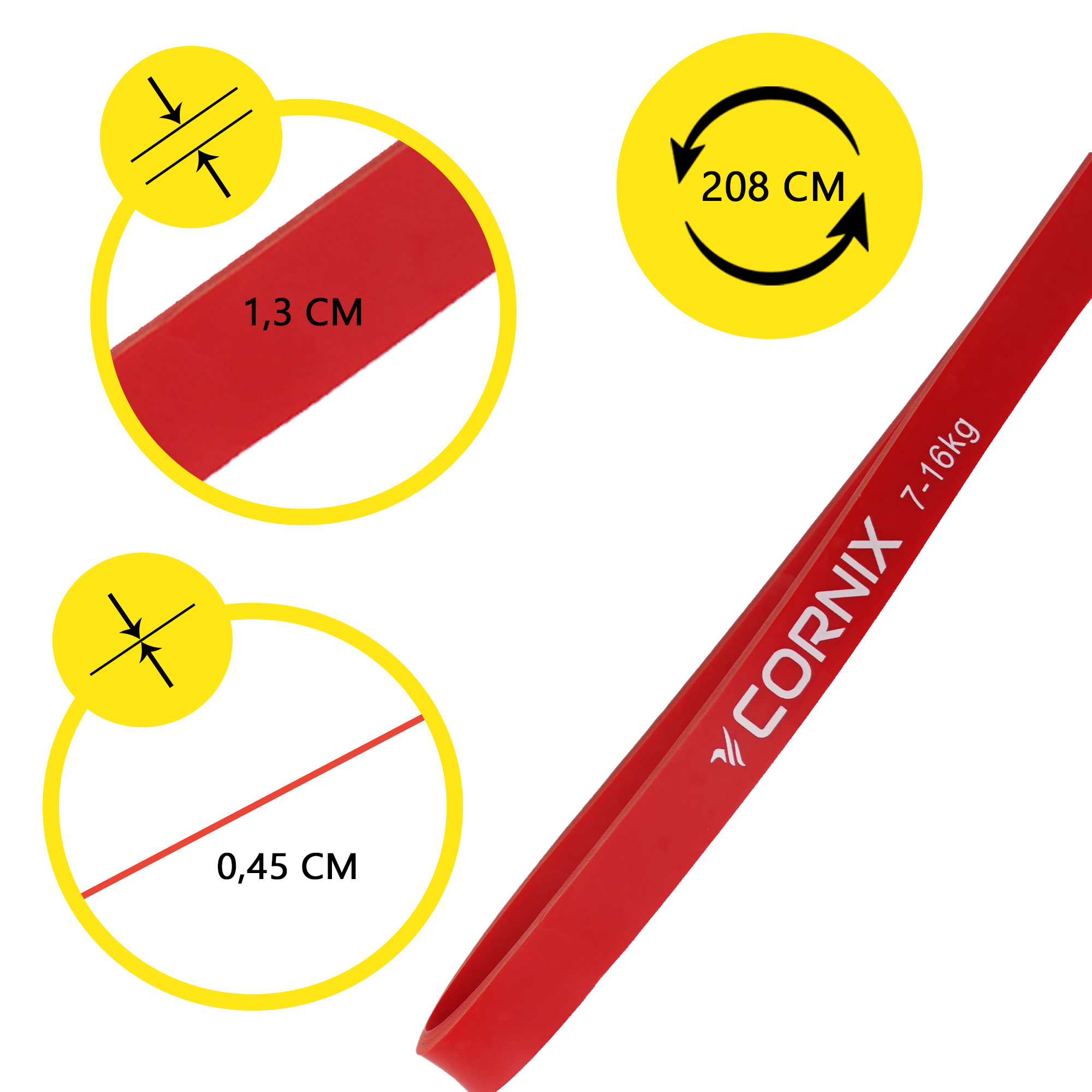 Еспандер-петля Cornix Power Band 13 мм 7-16 кг (резина для фітнесу та спорту) XR-0058 — мініатюра 7