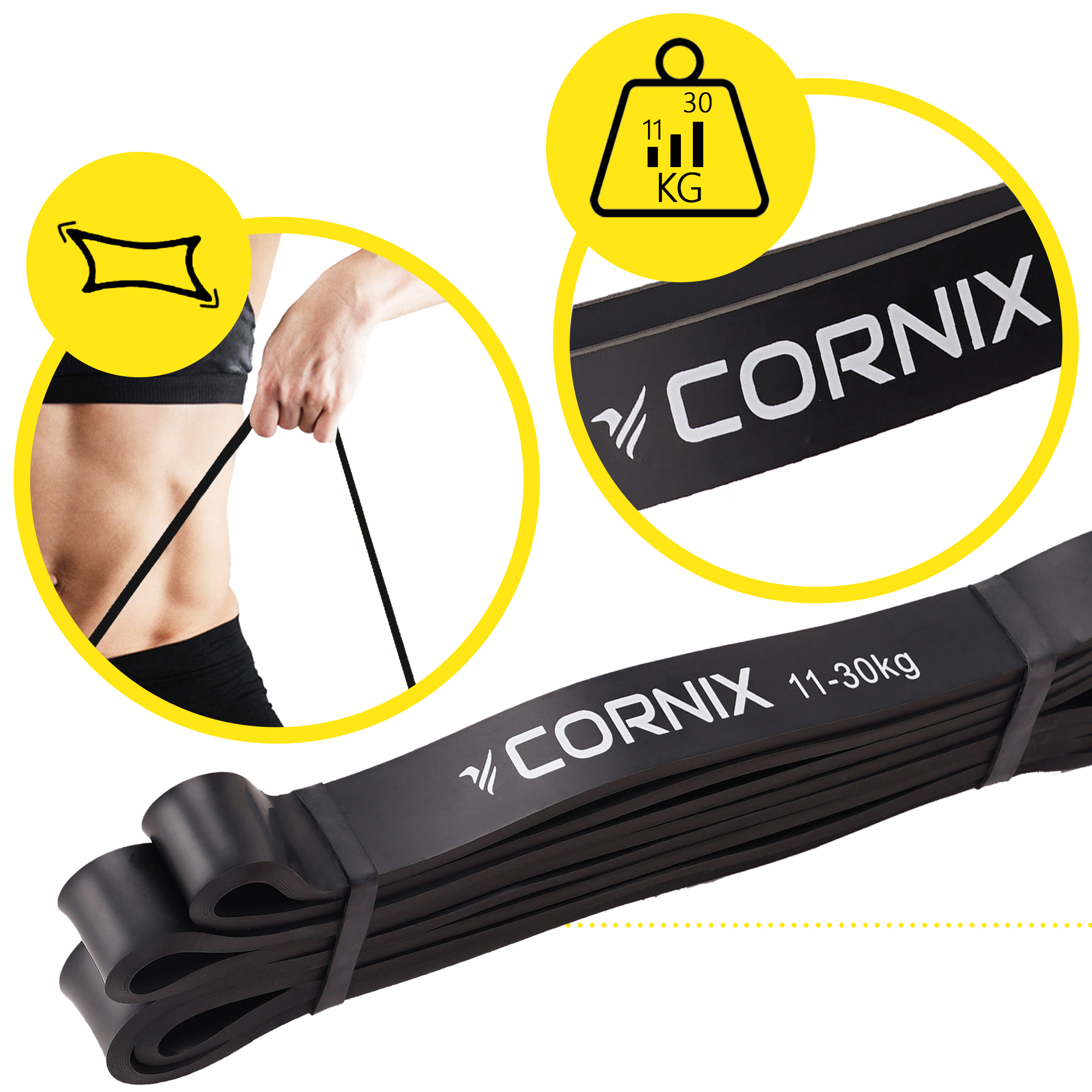 Еспандер-петля Cornix Power Band 22 мм 11-30 кг (резина для фітнесу та спорту) XR-0059 — фото 3