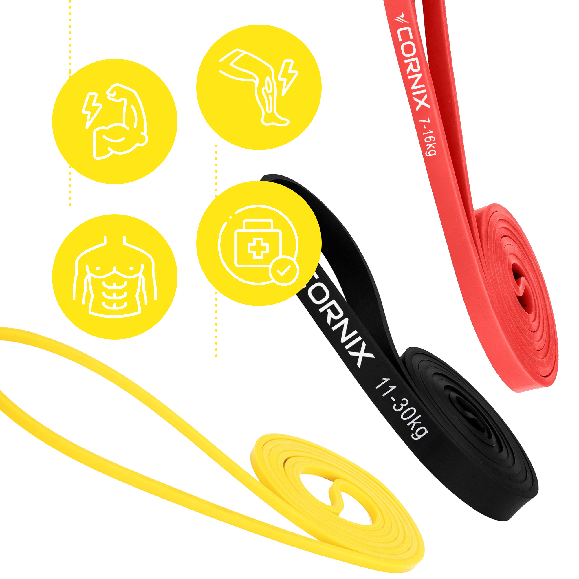 Еспандер-петля Cornix Power Band 2-30 кг (резина для фітнесу та спорту) набір 3 шт XR-0090 — мініатюра 6