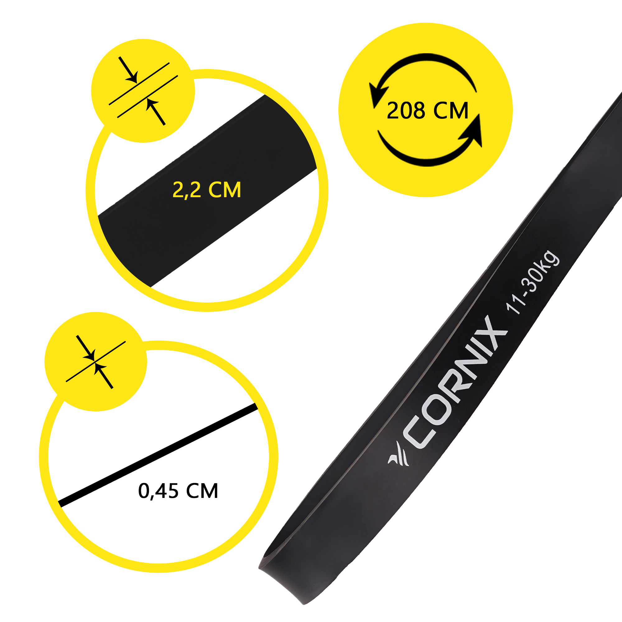 Еспандер-петля Cornix Power Band 2-57 кг (резина для фітнесу та спорту) набір 5 шт XR-0086 — мініатюра 6