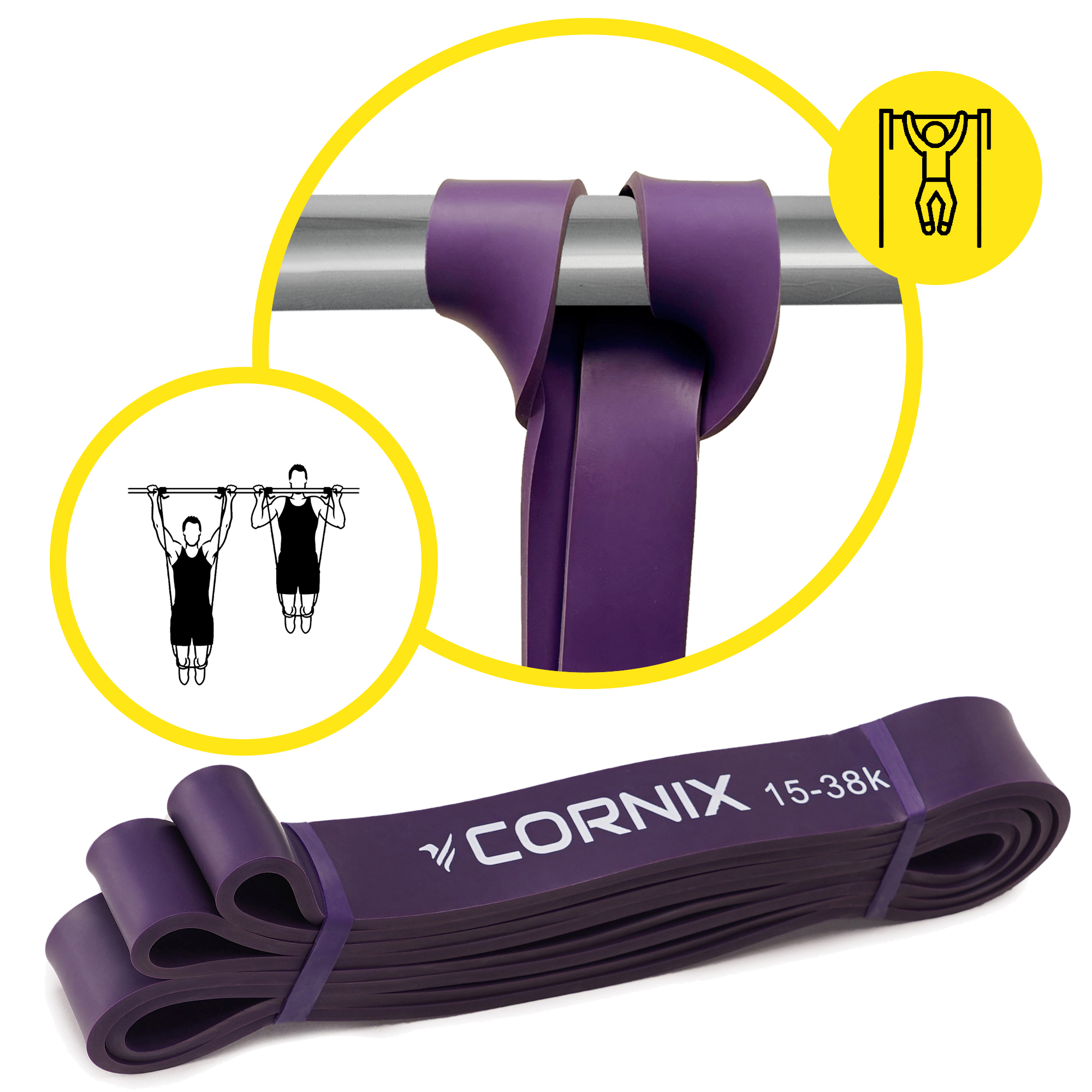 Еспандер-петля Cornix Power Band 32 мм 15-38 кг (резина для фітнесу та спорту) XR-0060 — мініатюра 9