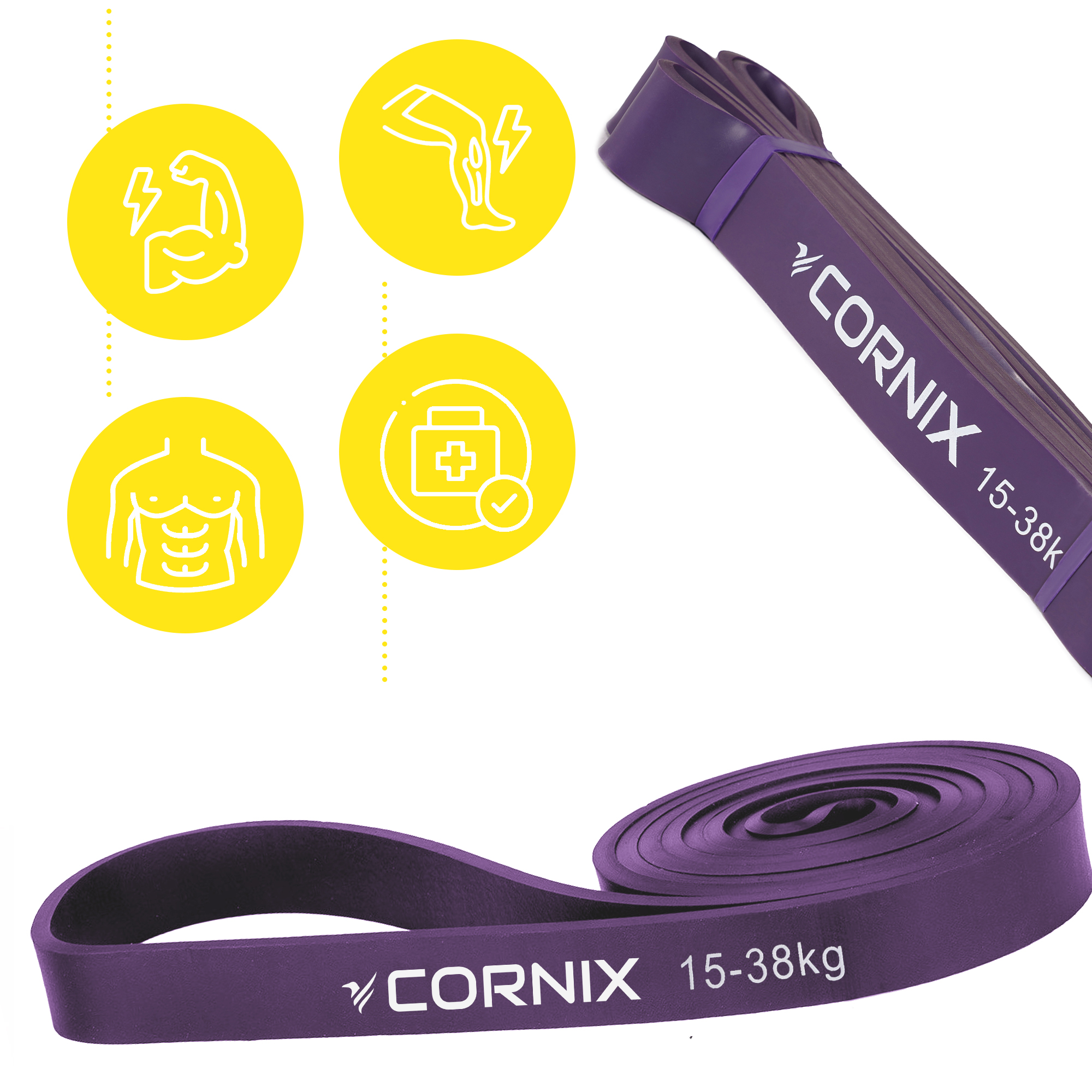 Еспандер-петля Cornix Power Band 32 мм 15-38 кг (резина для фітнесу та спорту) XR-0060 — фото 5