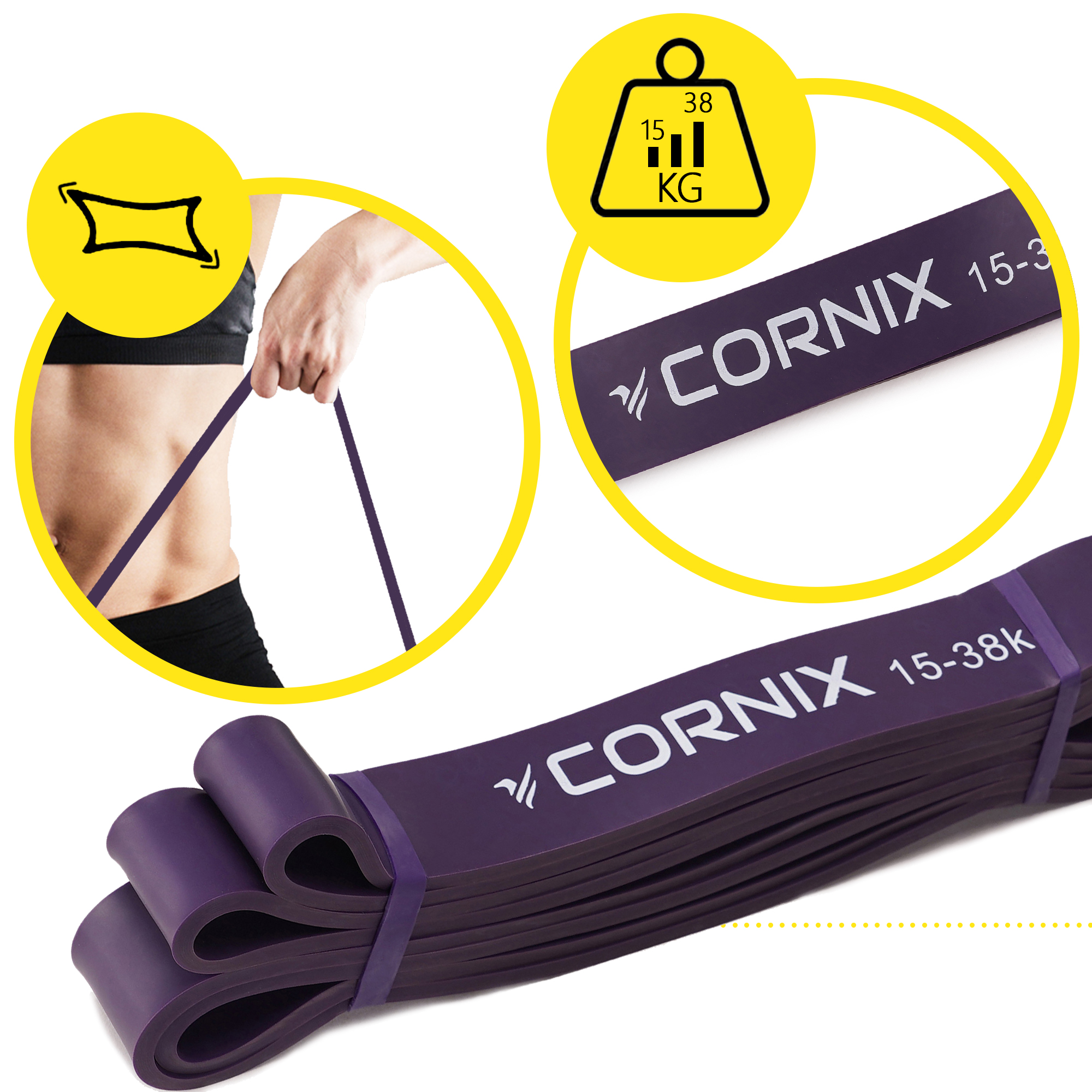 Еспандер-петля Cornix Power Band 32 мм 15-38 кг (резина для фітнесу та спорту) XR-0060 — мініатюра 10